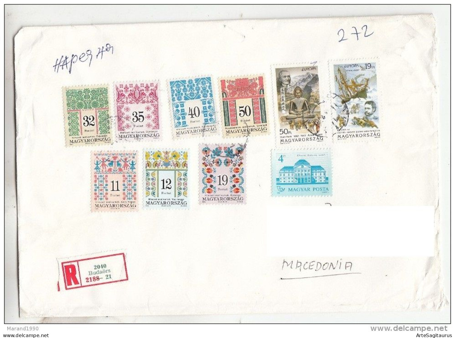 HUNGARY, R-COVER, REPUBLIC OF MACEDONIA, (008) - Storia Postale