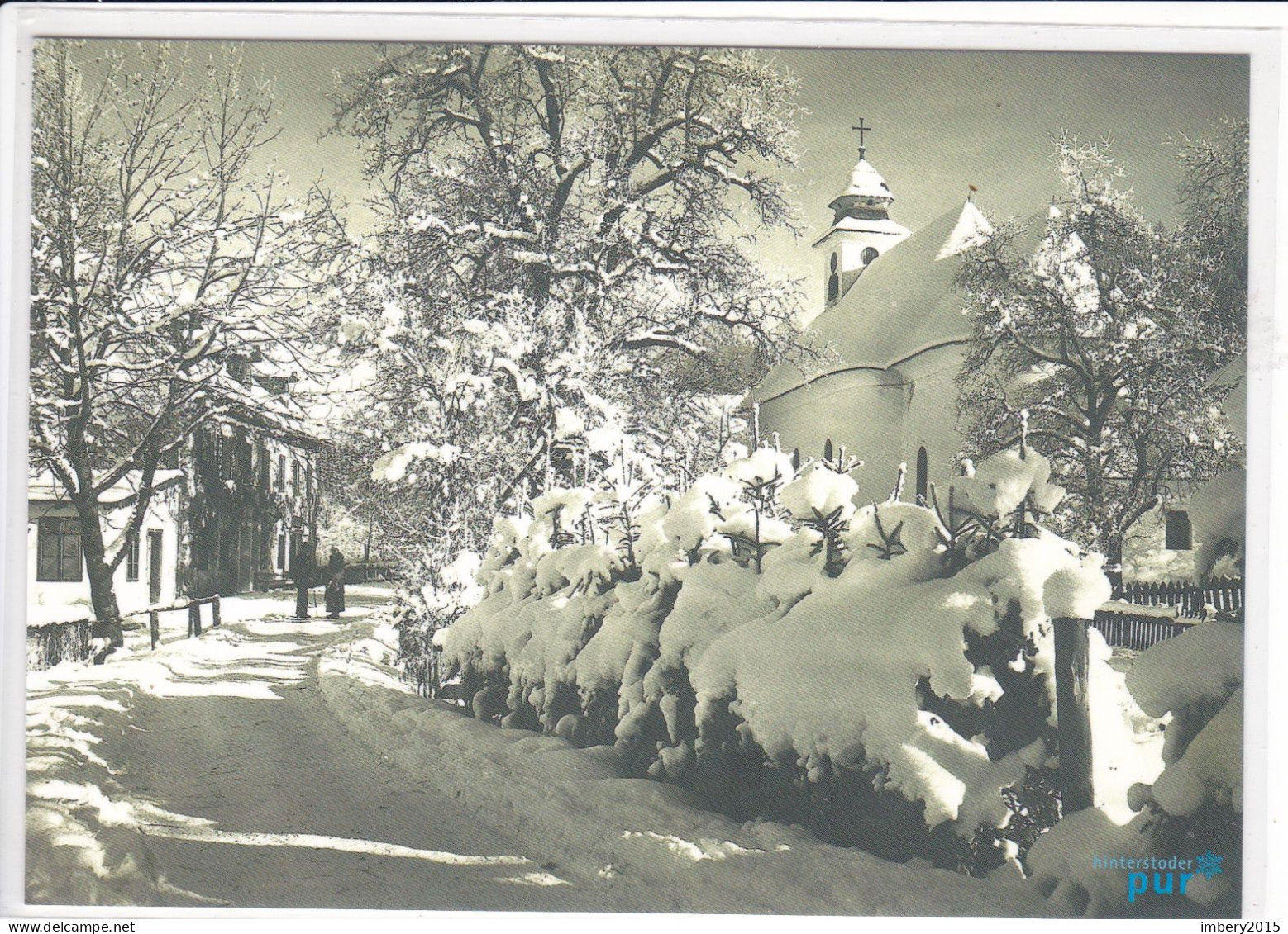 OÖ Ak HINTERSTODER, Dorfstraße Im Schnee, Gasthof Z. Post Bezirk Kirchdorf Im Traunviertel, Oberösterreich Ansichtskarte - Hinterstoder