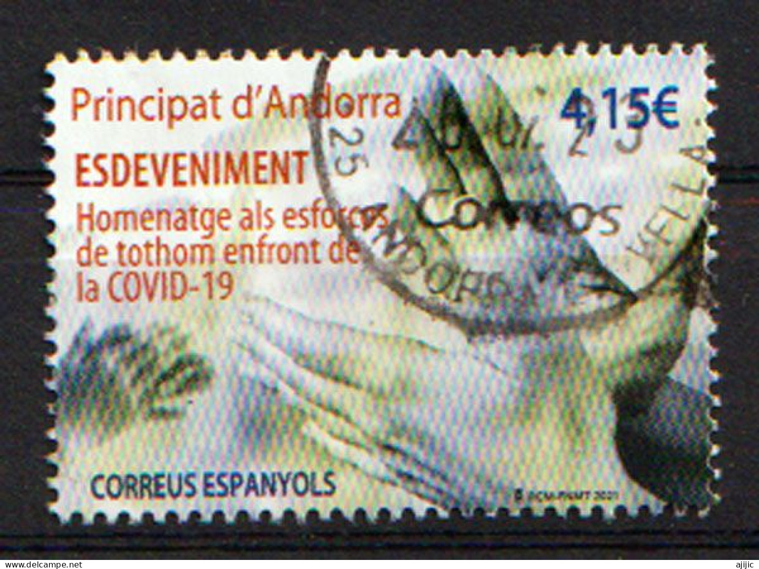 Evénement : Hommage Aux Efforts De Chacun Contre Le Covid19, Timbre Oblitèrè Haute Faciale 4,15 Euro. - Used Stamps