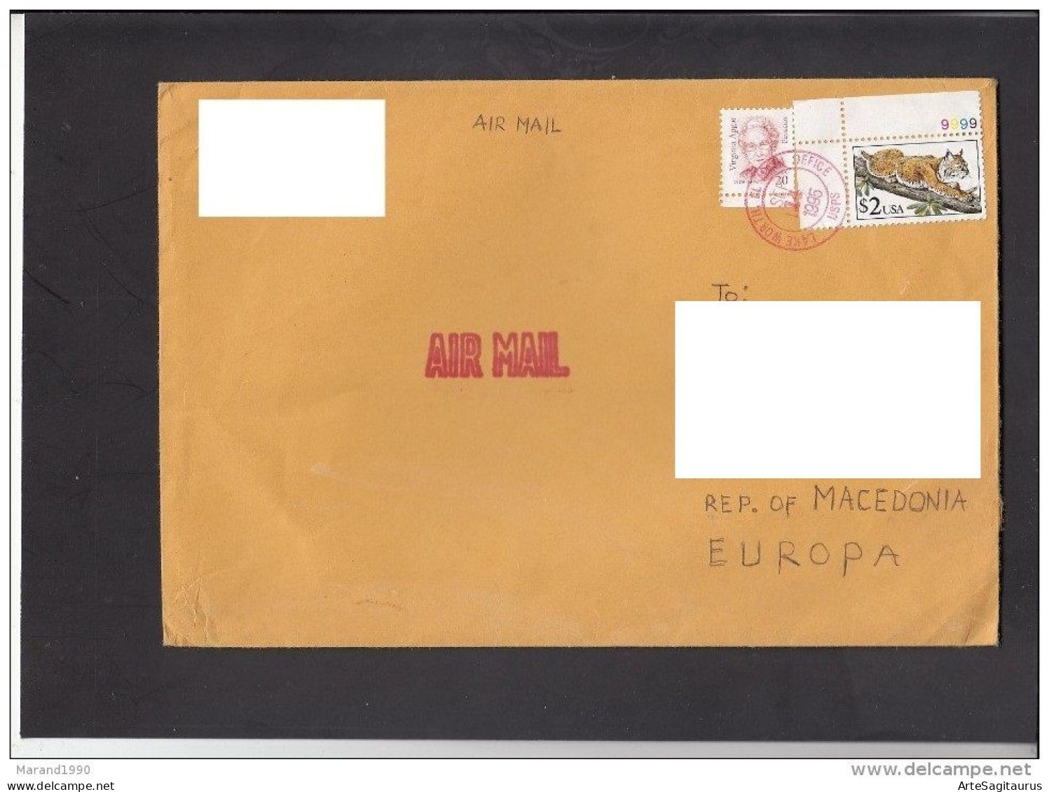 AIR MAIL FAUNA LYNX LYNX / REPUBLIC OF MACEDONIA / COVER  (008) - Luftpost