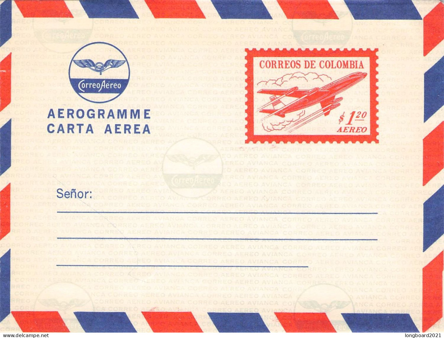 COLOMBIA - AEROGRAMME 1,20$ 1970 Unc  / *1115 - Colombia