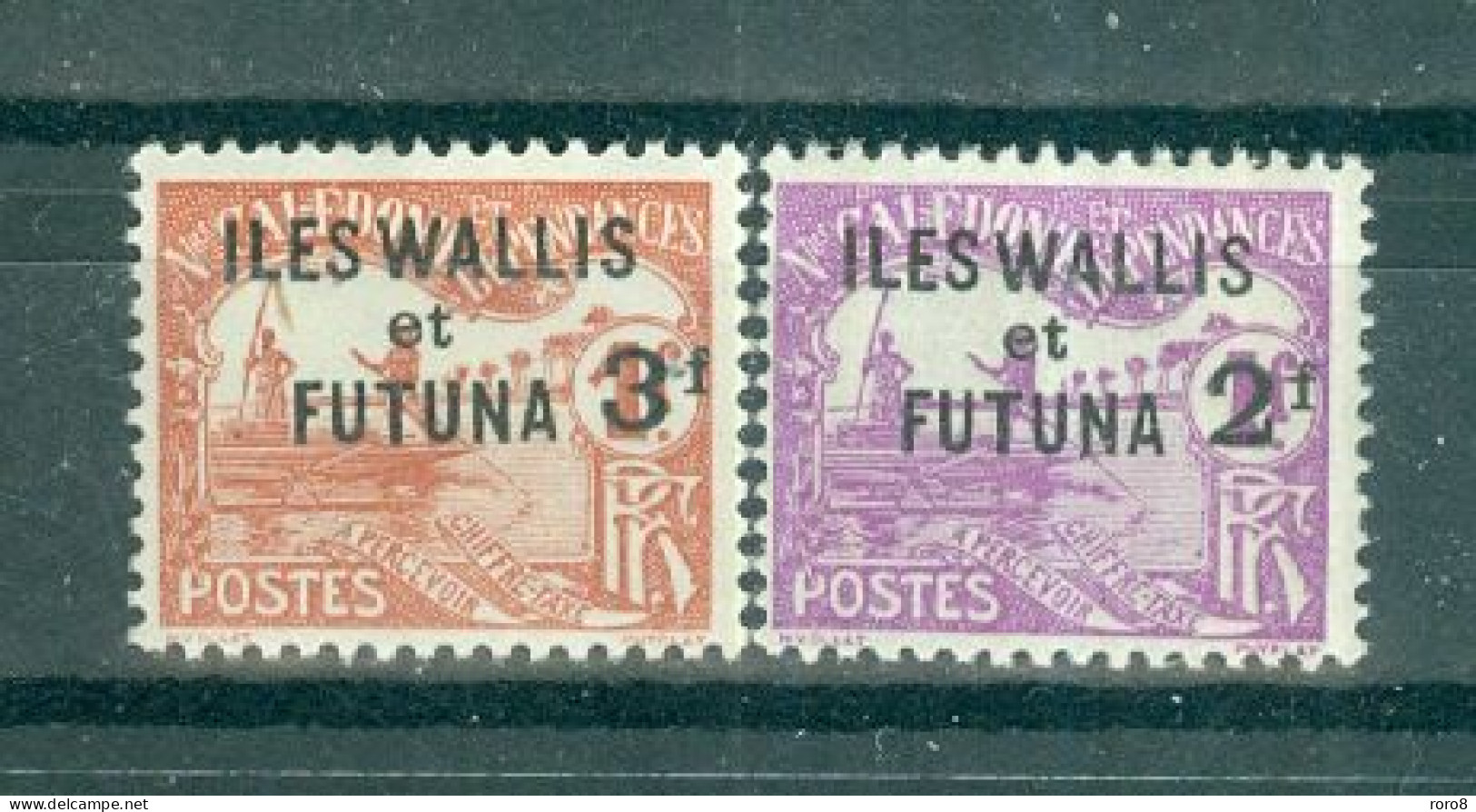 WALLIS & FUTUNA.- TIMBRES-TAXE N°9* Et 10* MH SCAN DU VERSO - Idem, Avec Nouvelle Valeur En Surcharge. - Segnatasse