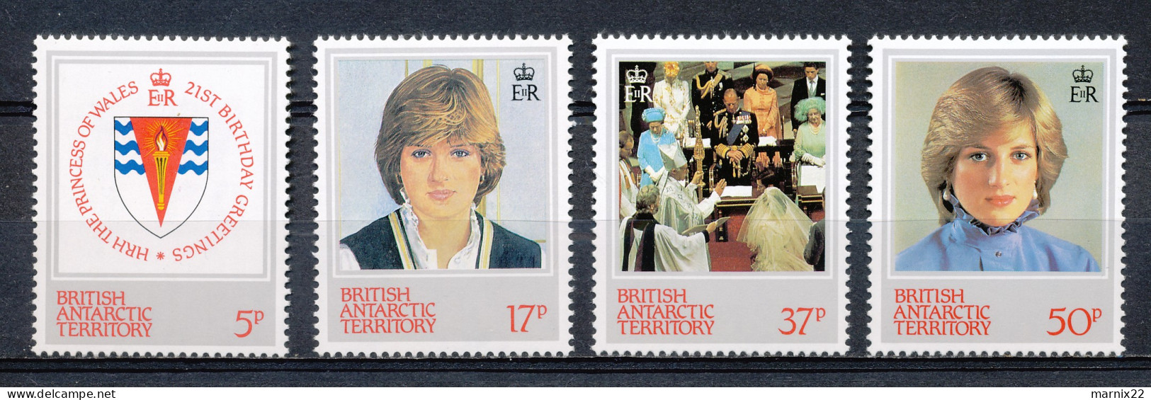 BRITISH ANTARCTIC TERRITORY 1982 21ST BIRTHDAY OF PRINCESS OF WALES ' Lady Diana Spencer'                          Hk713 - Ongebruikt