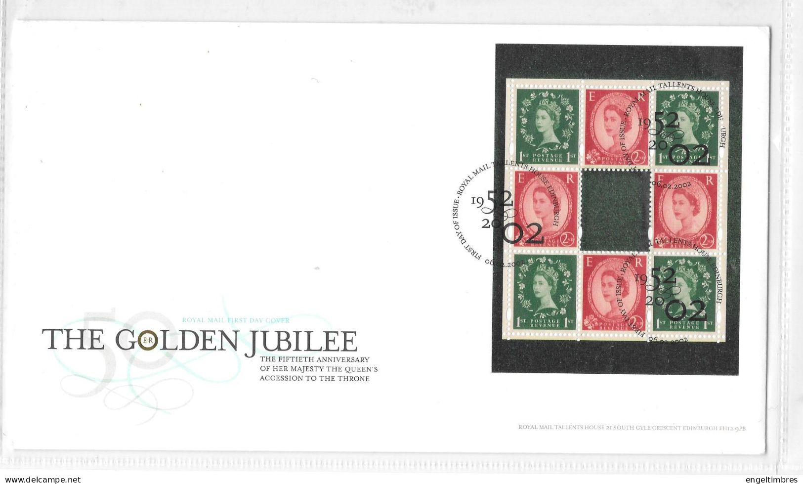 GB 2002 THE GOLDEN JUBILEE - Psb  Pane  On FDC  -  See Scan - Storia Postale