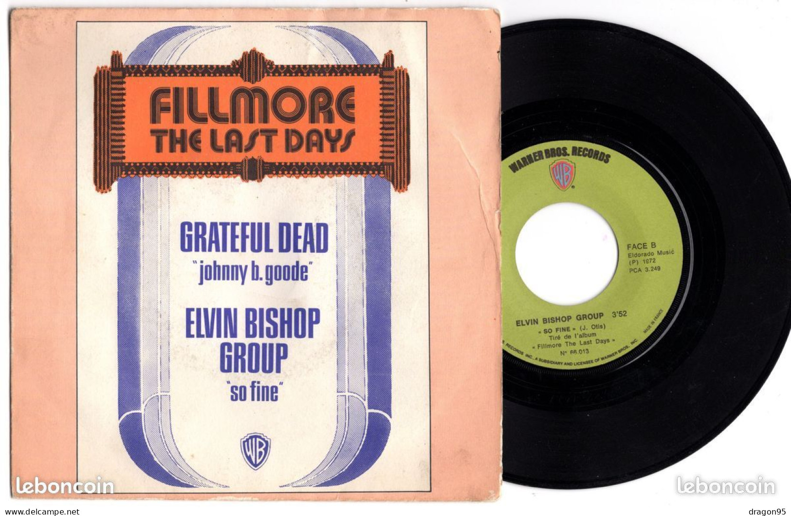 The GRATEFUL DEAD / Elvin BISHOP : Fillmore The Last Days - WB 16215 - 1972 - Blues