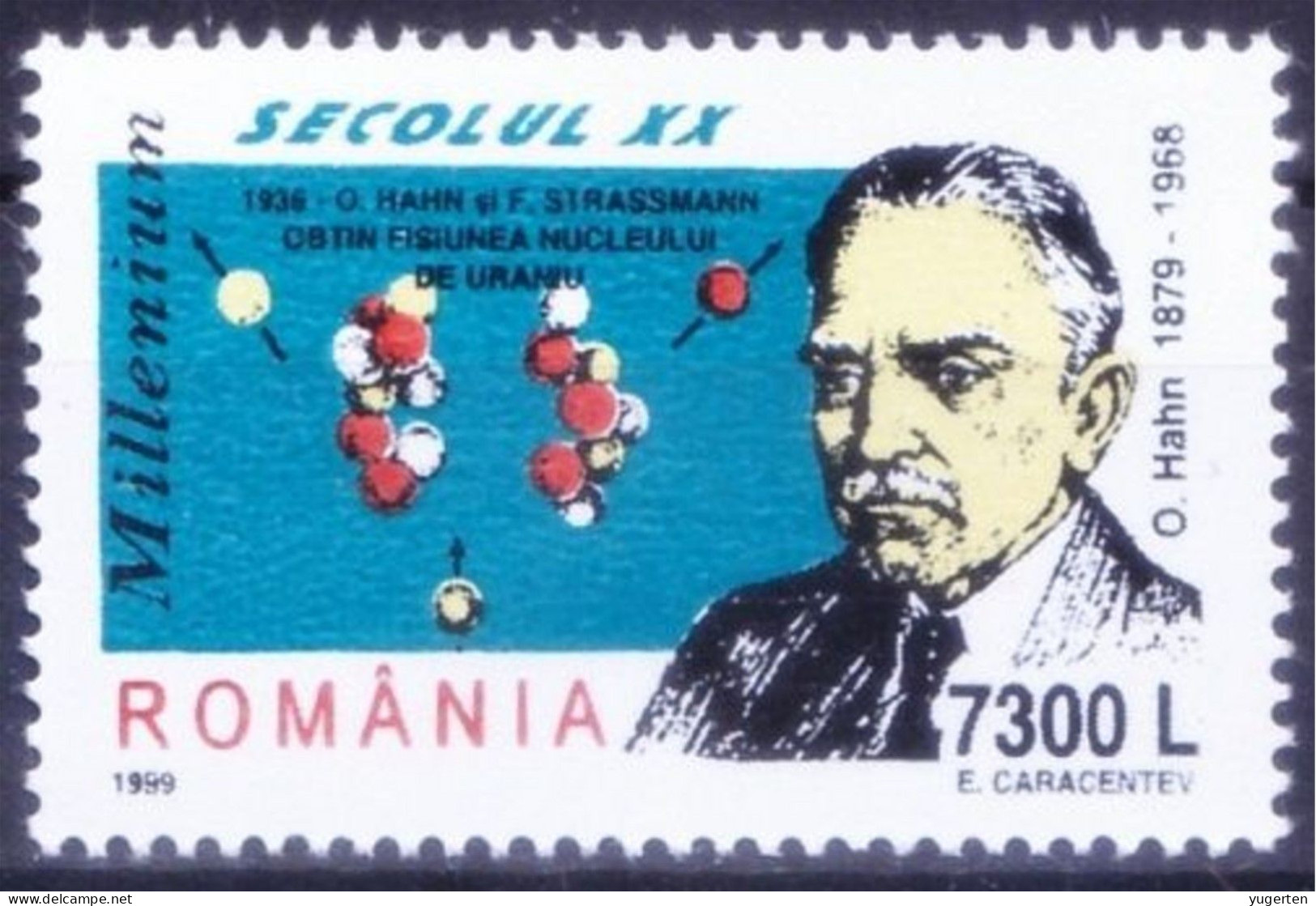 ROMANIA 1998 - 1v - MNH - Nobel Otto Hahn  Physics - Mathematics - Nuclear Fission - Atoms Physik - Mathematik - Atome - Atomo