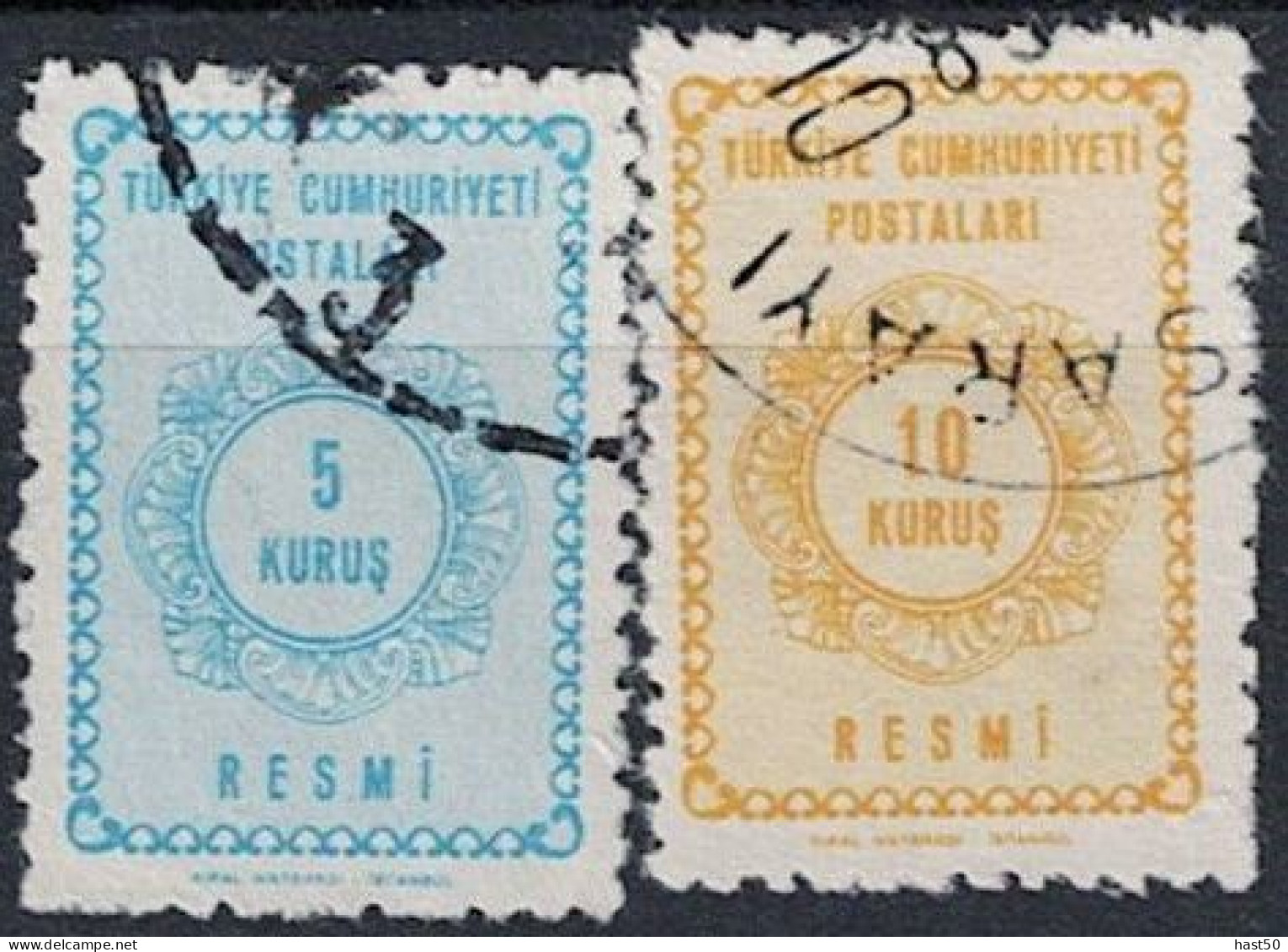 Türkei Turkey Turquie - Dienst/Service Girlanden. (MiNr: 92/3) 1964 - Gest Used Obl - Dienstmarken