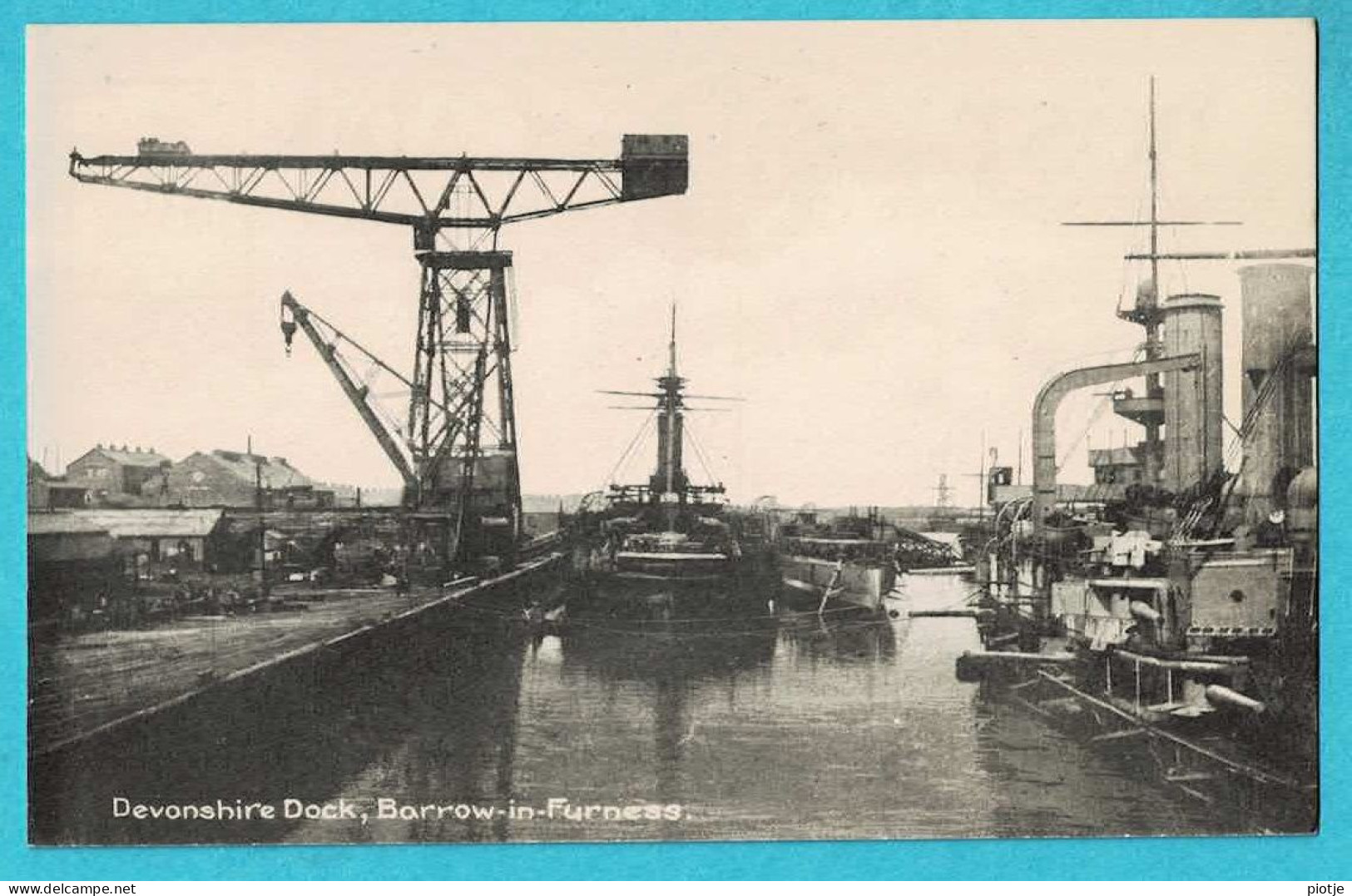 * Barrow In Furness - Cumberland (United Kingdom - England) * (86/27) Devonshire Dock, Bateau, Boat, Port, Old, Rare - Barrow-in-Furness