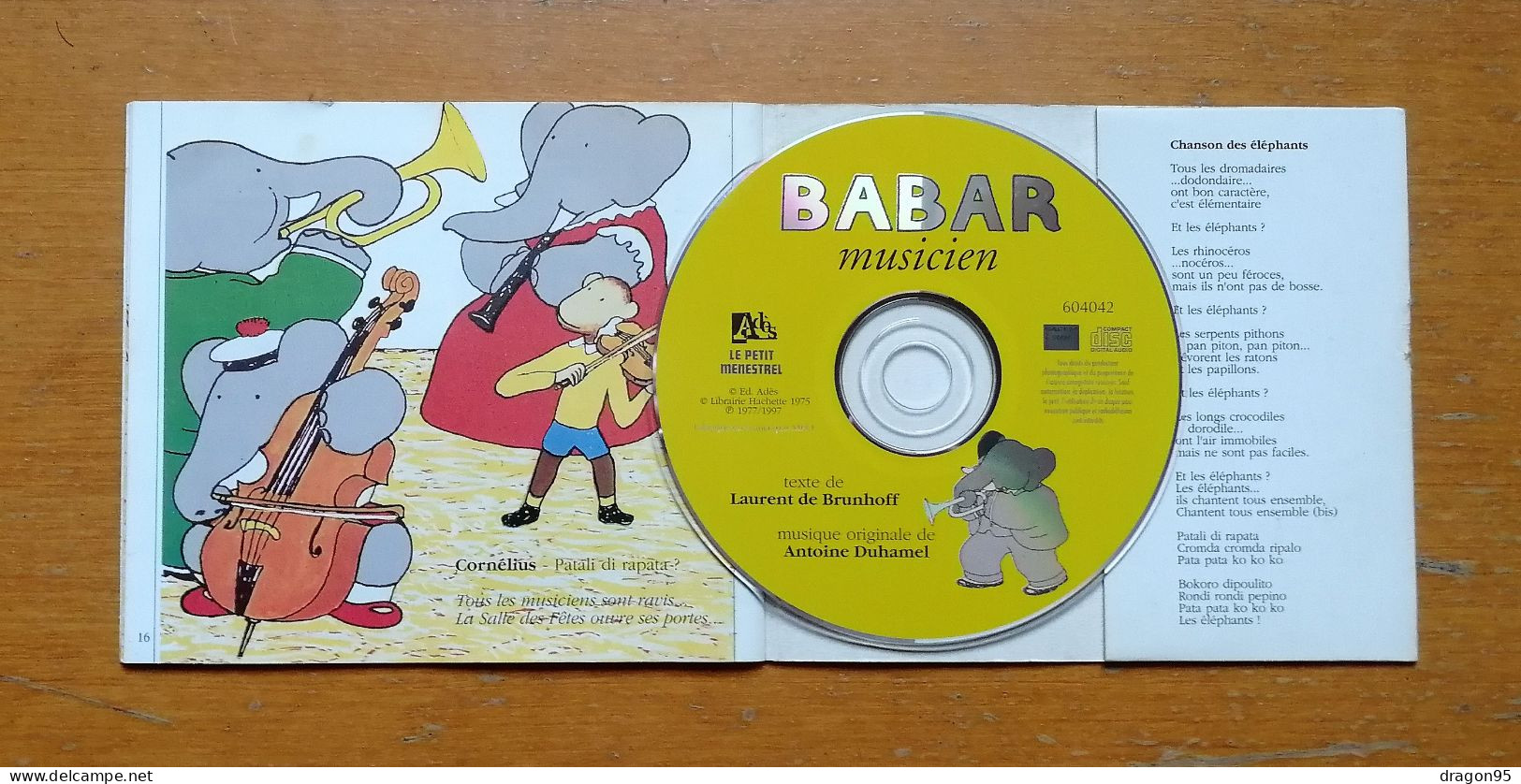 CD-Livre Babar Musicien Raconté Par Jean-Marc BORY - Adès 633 - Laurent De BRUHOFF - 1997 - Children