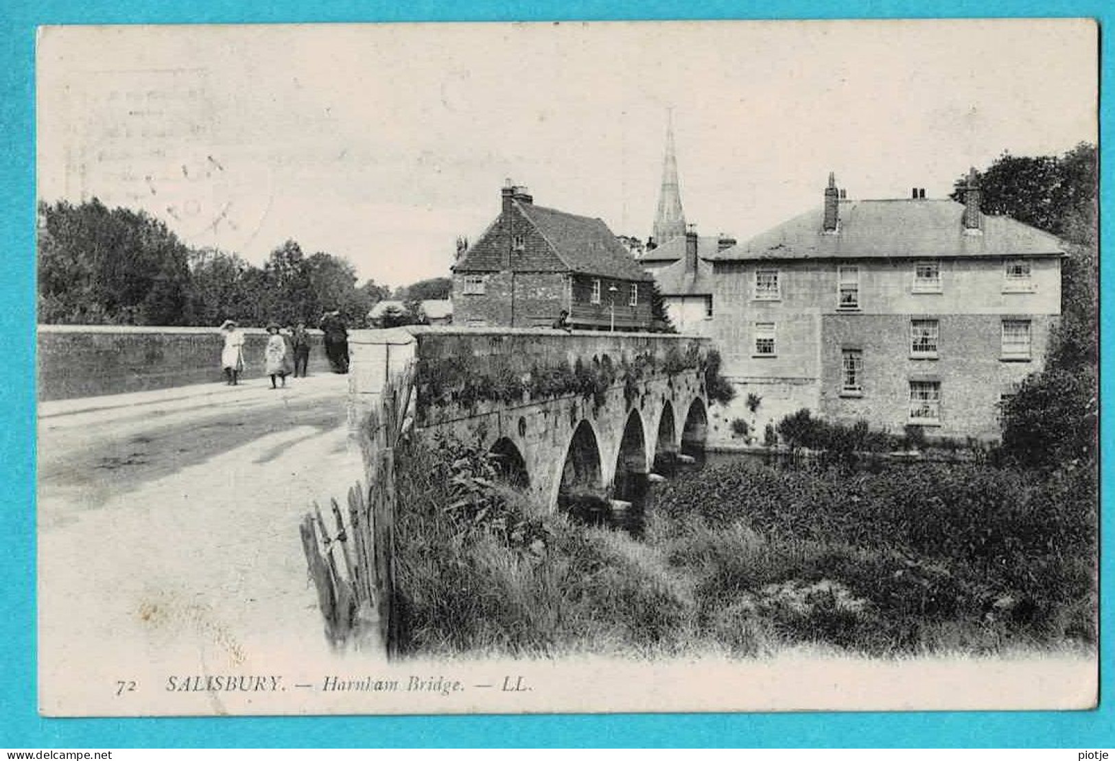 * Salisbury - WIltshire (United Kingdom - England) * (LL, Nr 72) Harnham Bridge, Pont, Animée, église, Canal, Quai, TOP - Salisbury