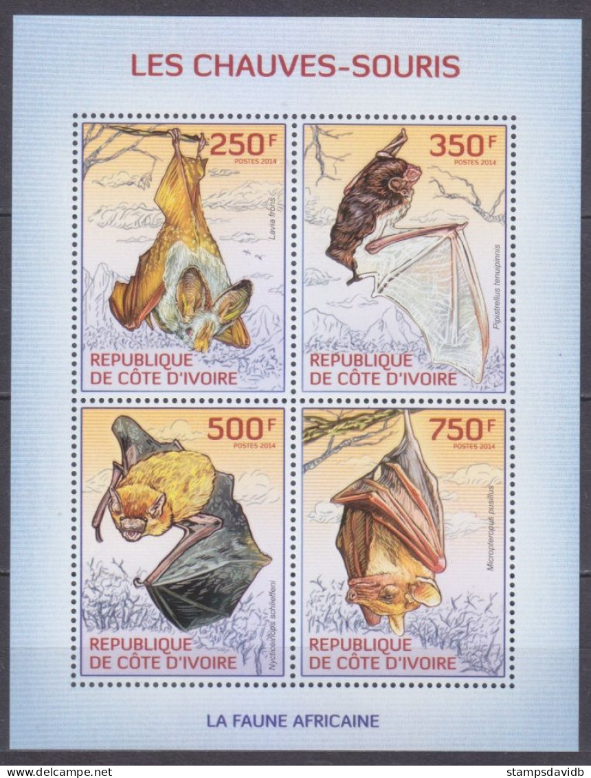 2014 Ivory Coast Cote D'Ivoire 1569-1572KL Fauna - The Bats 8,50 € - Chauve-souris