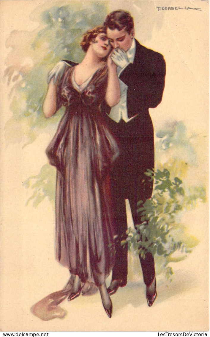 ILLUSTRATEURS SIGNES - Un Couple En Lassé - Signés T Corbella - Carte Postale Ancienne - Corbella, T.