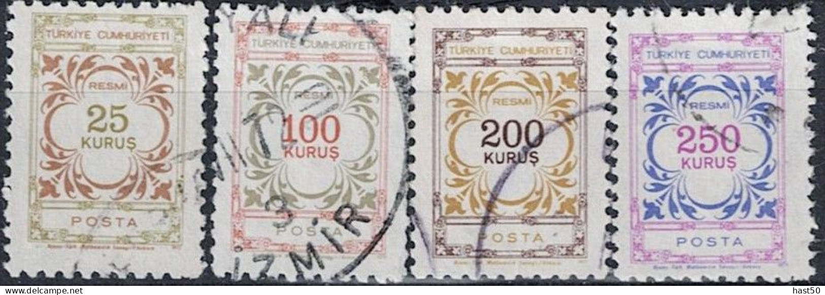 Türkei Turkey Turquie - Dienst/Service Wertziffer Kreuzblüte (MiNr: 125/8) 1971 - Gest Used Obl - Dienstmarken