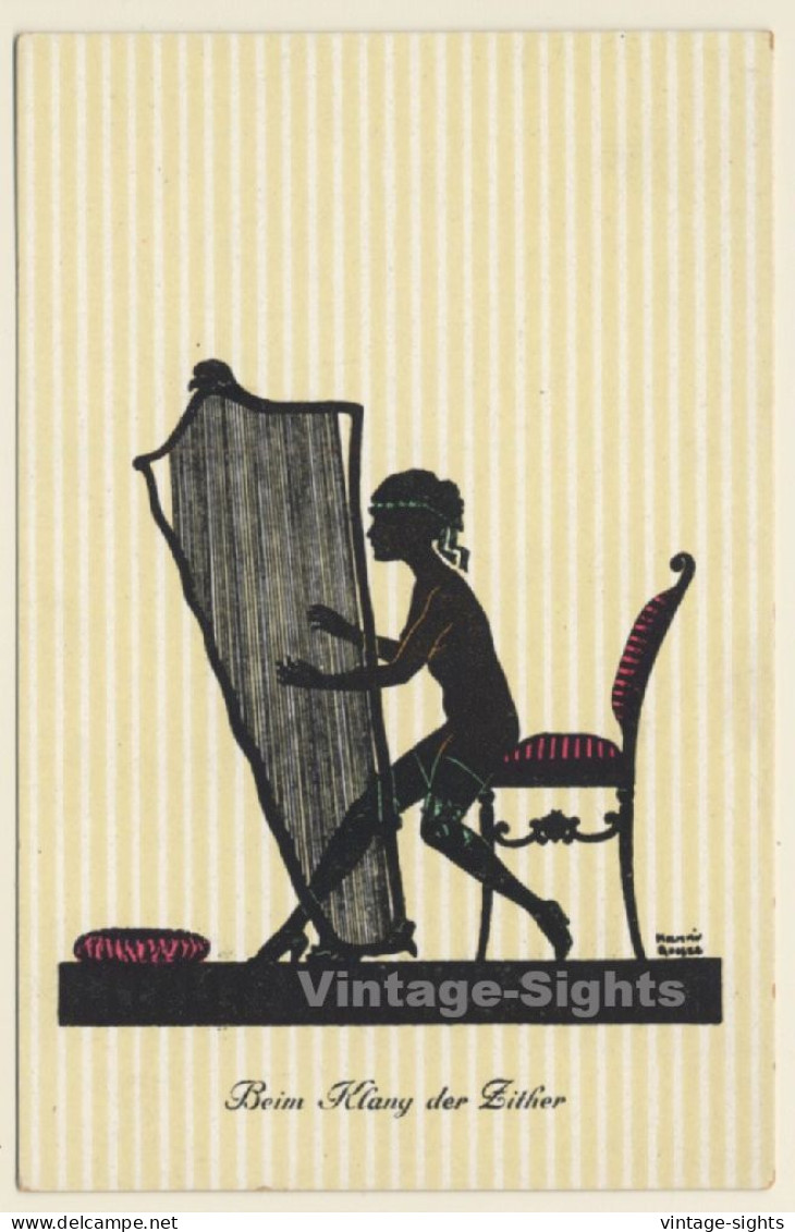 Beim Klang Der Zither / Harp (Vintage Silhouette PC) - Silhouettes