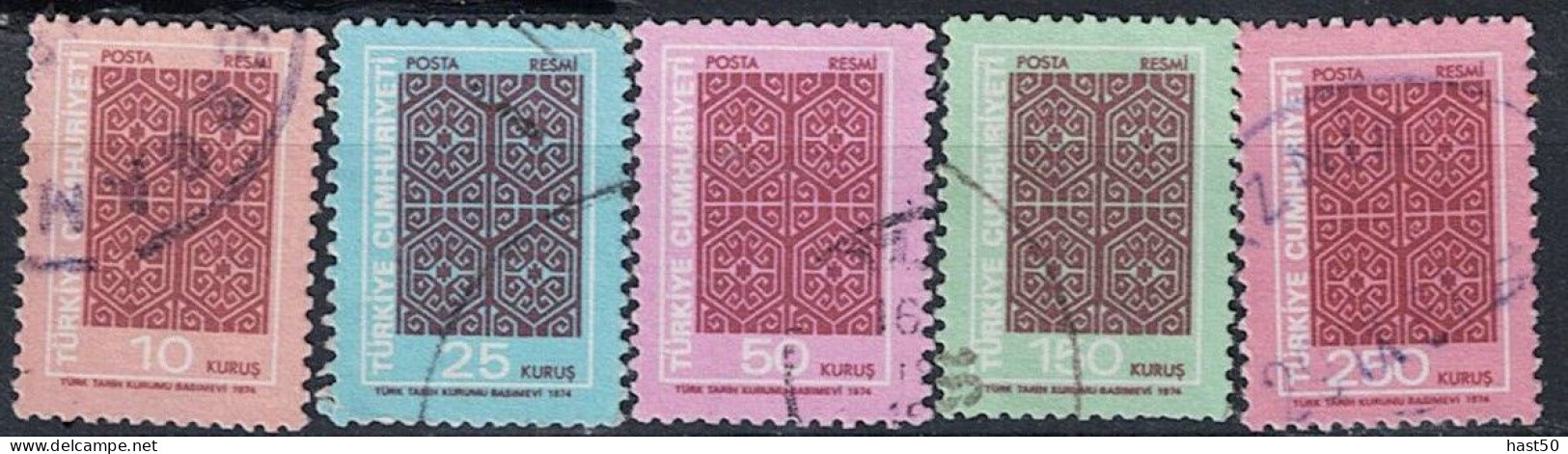 Türkei Turkey Turquie - Dienst/Service Ornamente (MiNr: 134/8) 1974 - Gest Used Obl - Francobolli Di Servizio