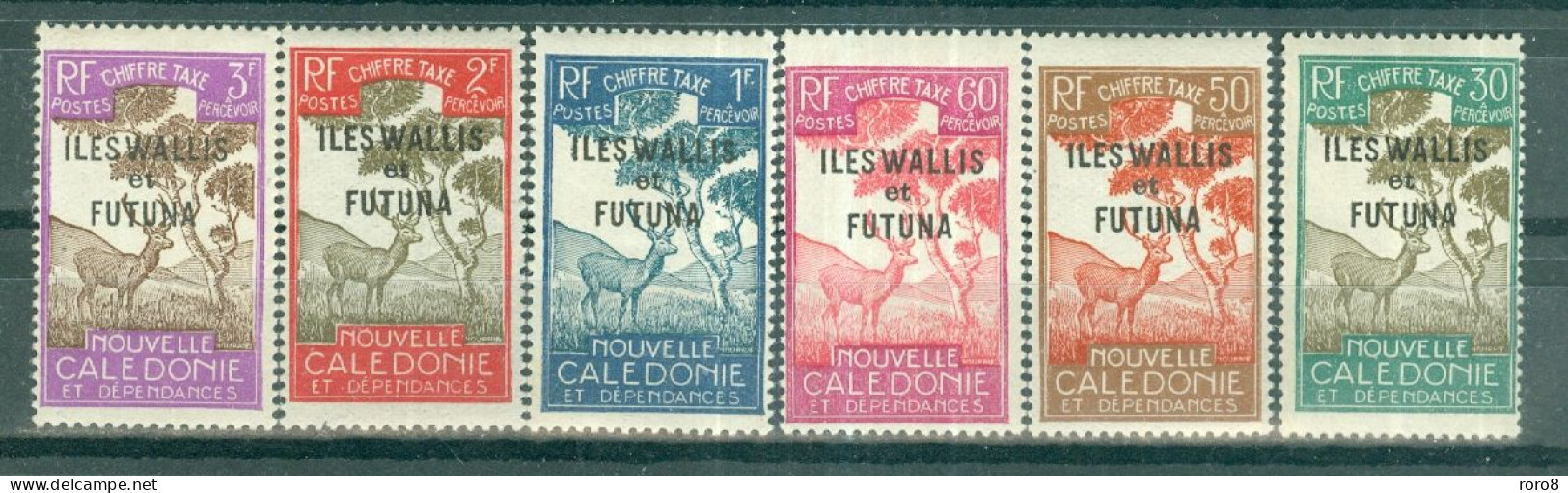 WALLIS & FUTUNA.- TIMBRES-TAXE N°11* à 23* MH SCAN DU VERSO - Timbres-taxe De Nouvelle-Calédonie Surchargés. - Postage Due