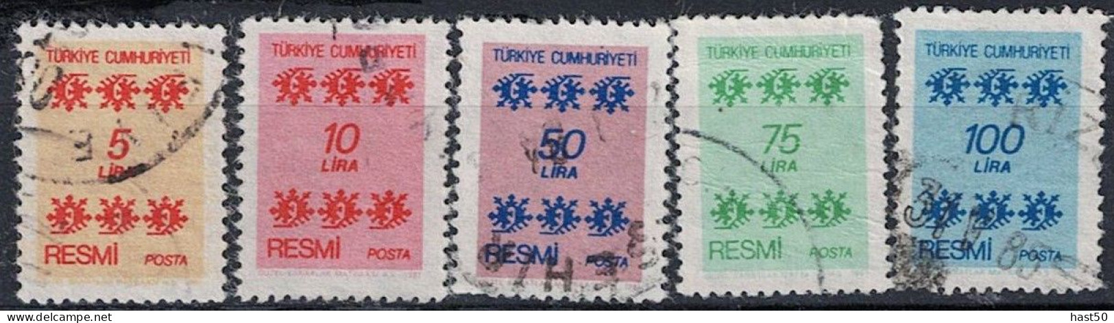 Türkei Turkey Turquie - Dienst/Service Ornamente (MiNr: 163/8 Ohne 165) 1981 - Gest Used Obl - Timbres De Service
