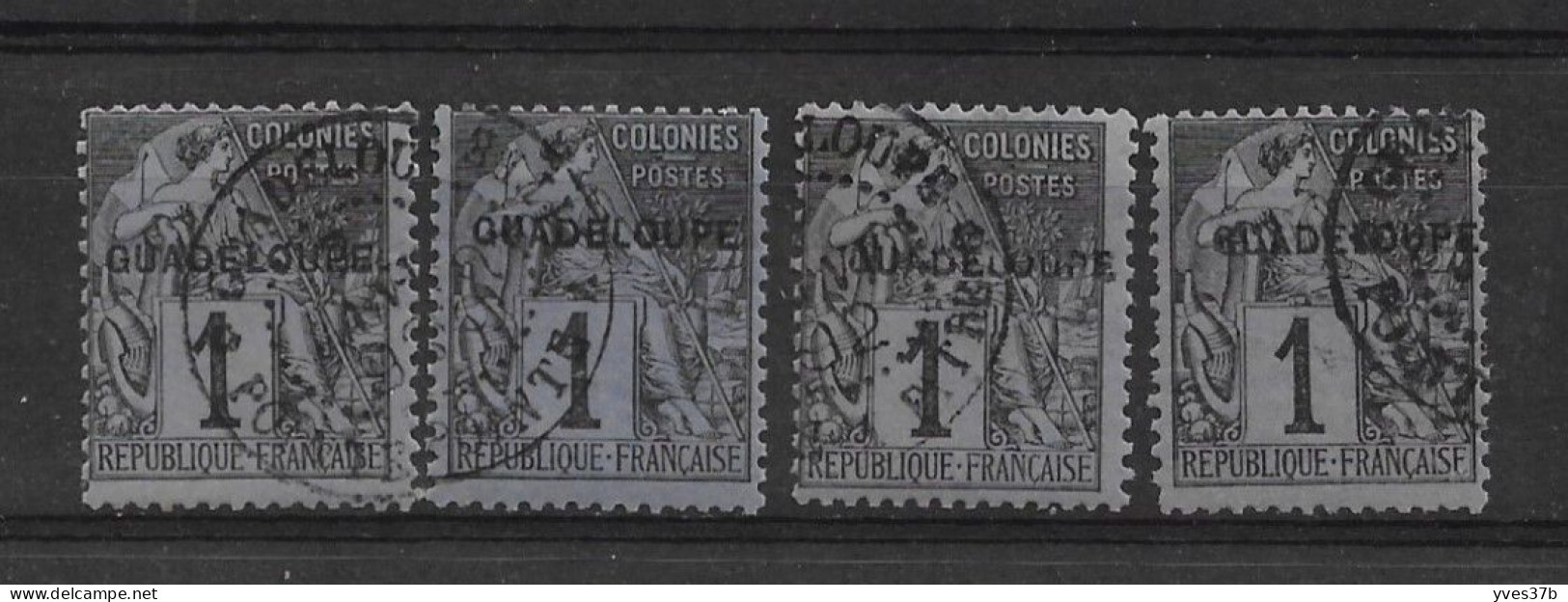 GUADELOUPE N°14 (x4 Ex.) Oblitéré - TTB - - Used Stamps