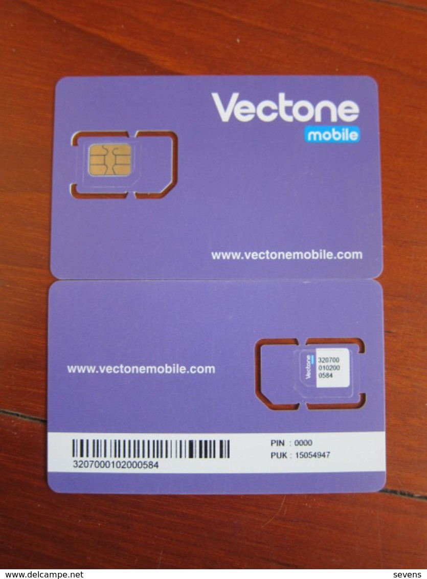 Vectone GSM SIM Cards, Fixed Chip - [2] Prepaid & Refill Cards