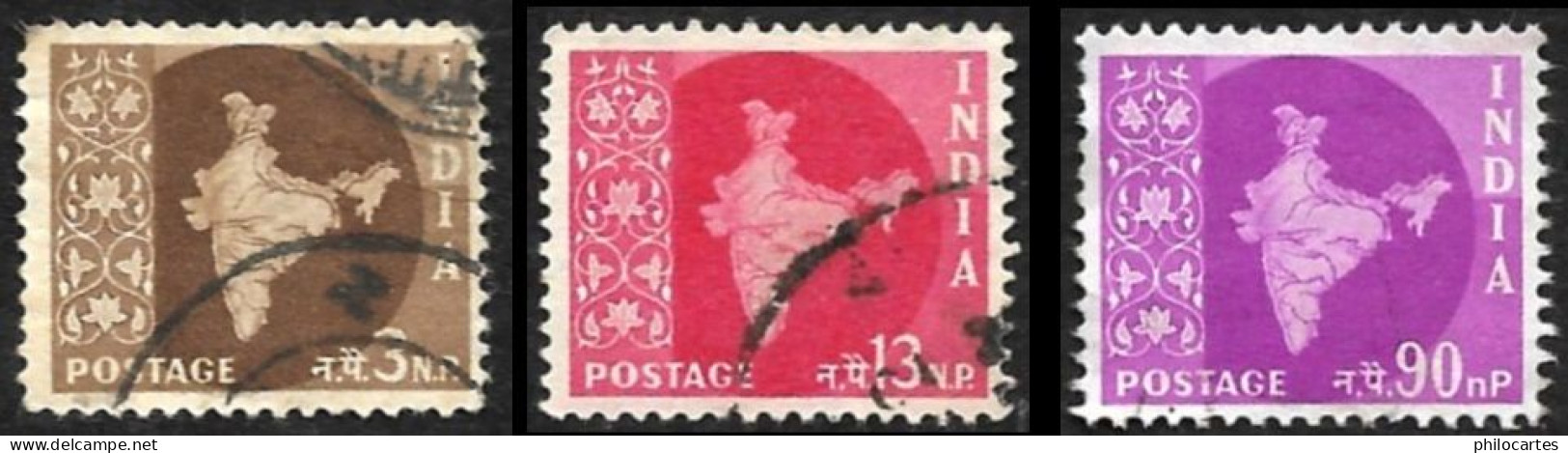 INDE 1957 - YT 77 Et 83  Filigrane étoile  - Oblitérés - Used Stamps