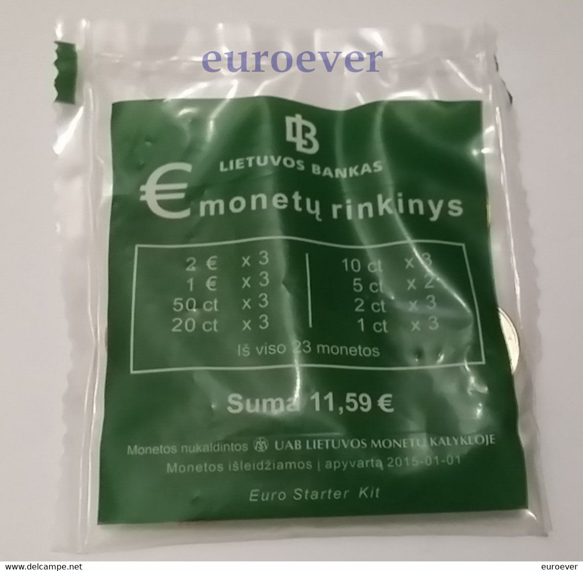 11.59 Euro Starterkit 2015 Litauen / Lithuania UNC - Lituanie