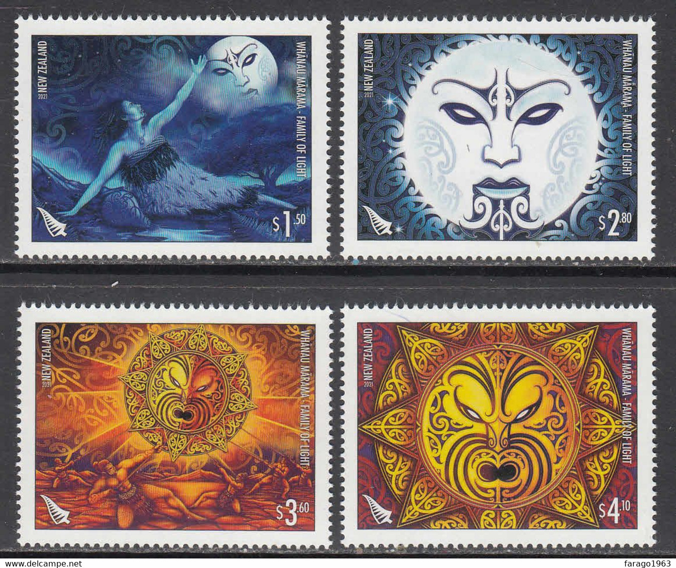 2021 New Zealand Family Of Light Legends Stories Complete Set Of 4 MNH @ Below Face Value - Nuevos