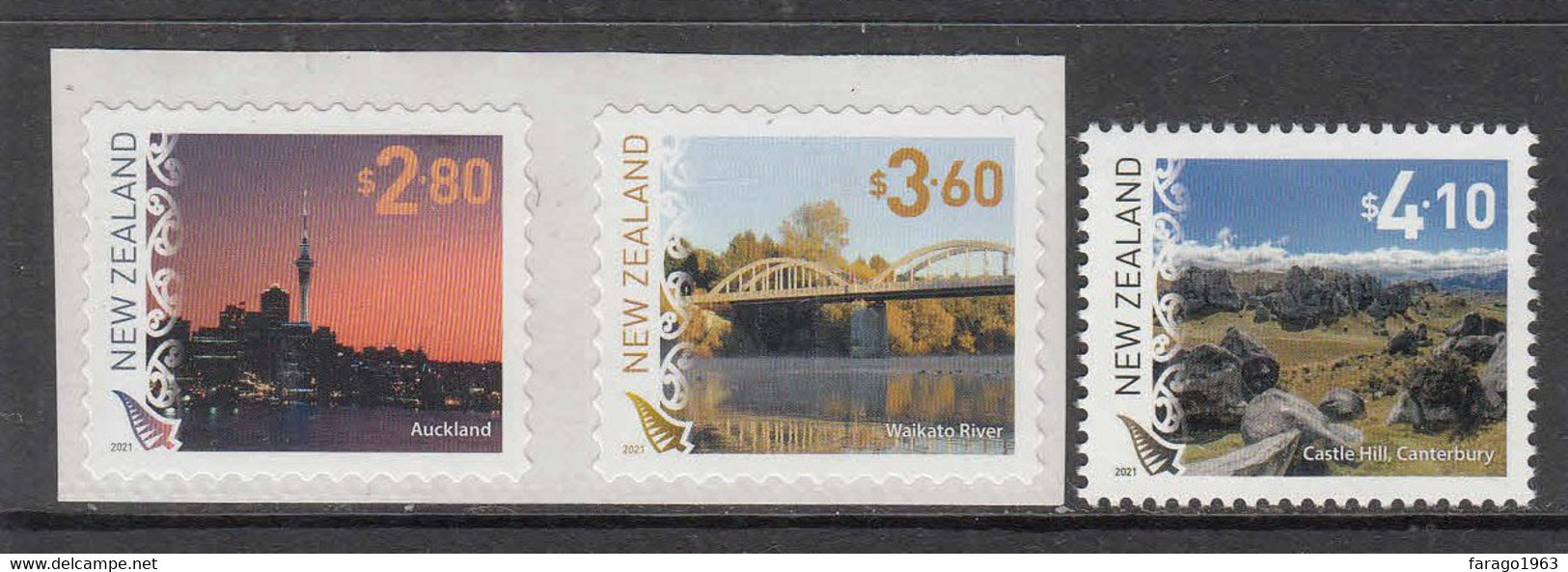 2021 New Zealand Sights Bridges Definitives "new Values" Complete Set Of 3 MNH @ BELOW FACE VALUE - Unused Stamps