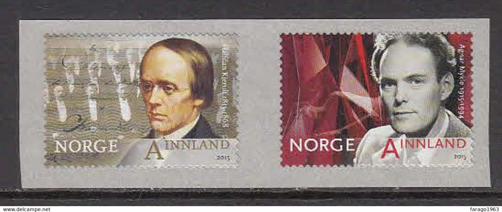 2015 Norway Composers Music Literature Writers  Complete Pair MNH @ BELOW FACE VALUE - Ongebruikt