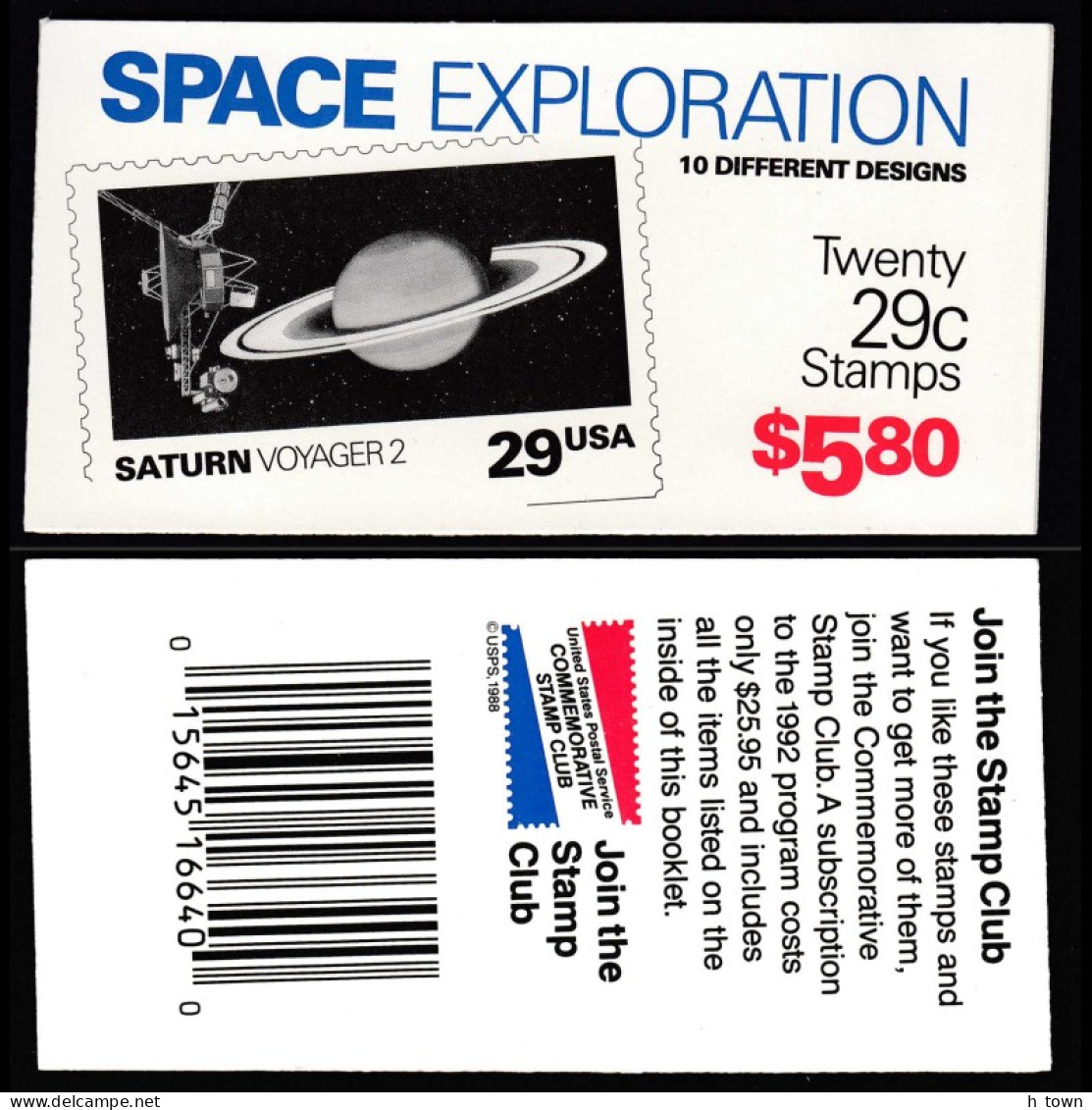 330  Space Exploration: Complete $5.80 Booklet With 2x 10 Stamps - 1991 Sc#2568-77, Mi 2183-92 - 3. 1981-...