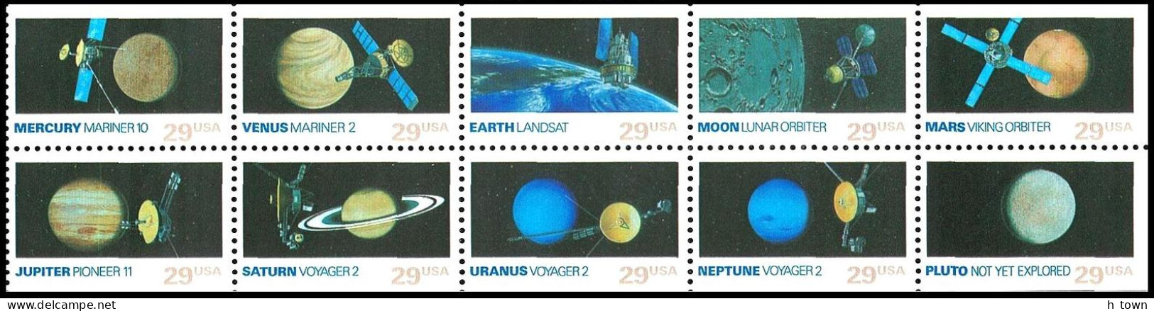 330  Space Exploration: Complete $5.80 Booklet With 2x 10 Stamps - 1991 Sc#2568-77, Mi 2183-92 - 1981-...