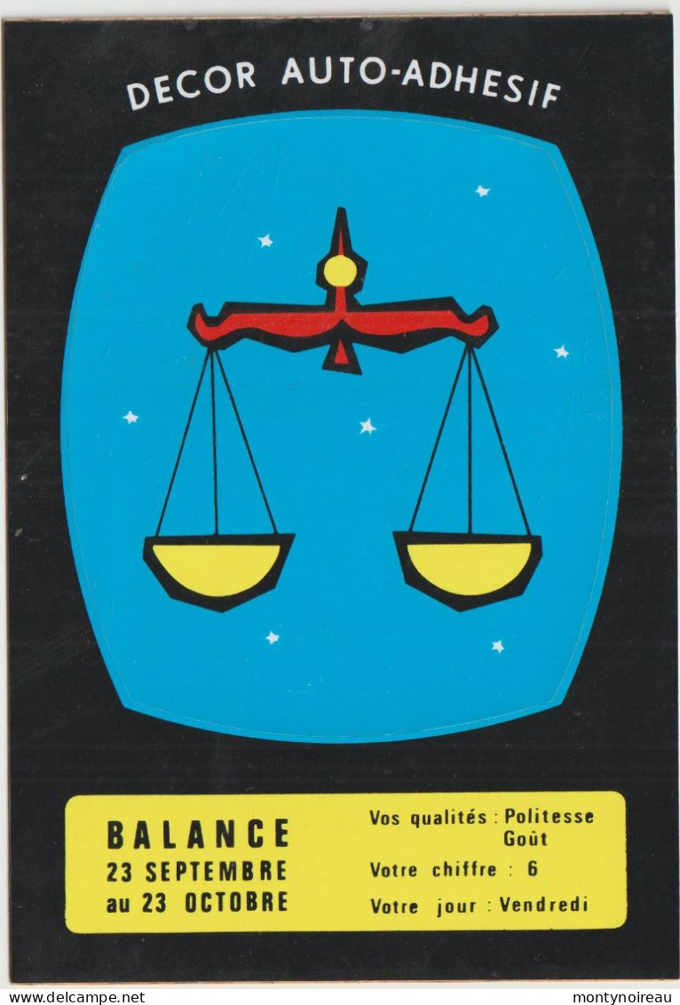 R : Carte Autocollant, Auto Adhésif : Horoscope : Signe  : Balance - Astronomie