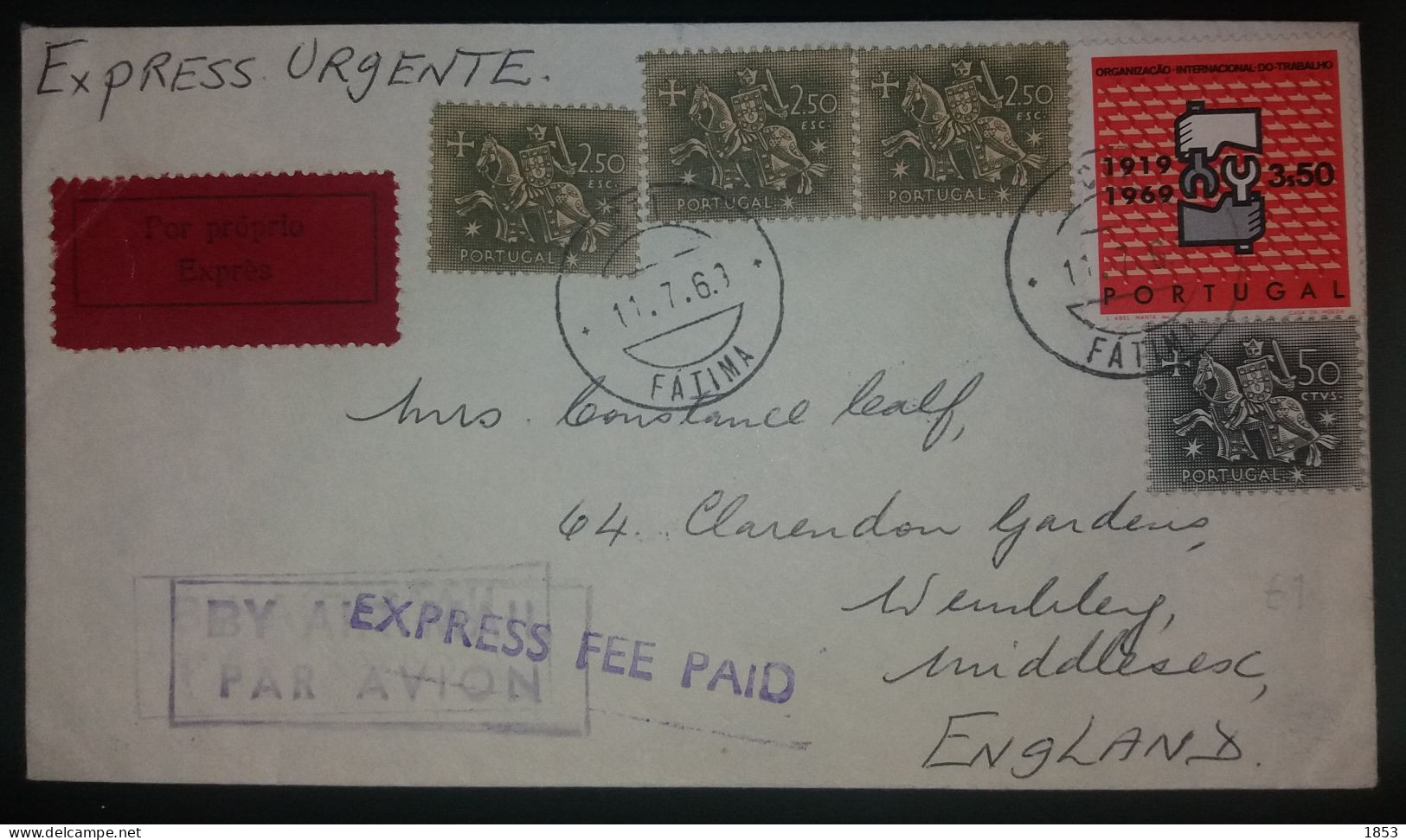 TIPO D.DINIS - CAVALINHO - EXPRESS URGENTE - EXPRESS FEE PAID - Lettres & Documents