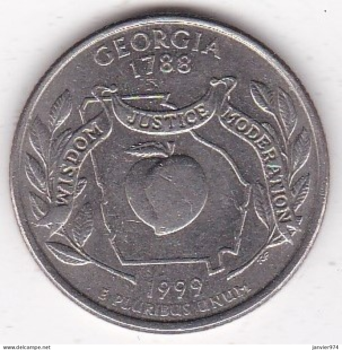 Géorgie Quarter Dollar 1999 D, Georges Washington, Cupronickel KM# 296 - 1999-2009: State Quarters