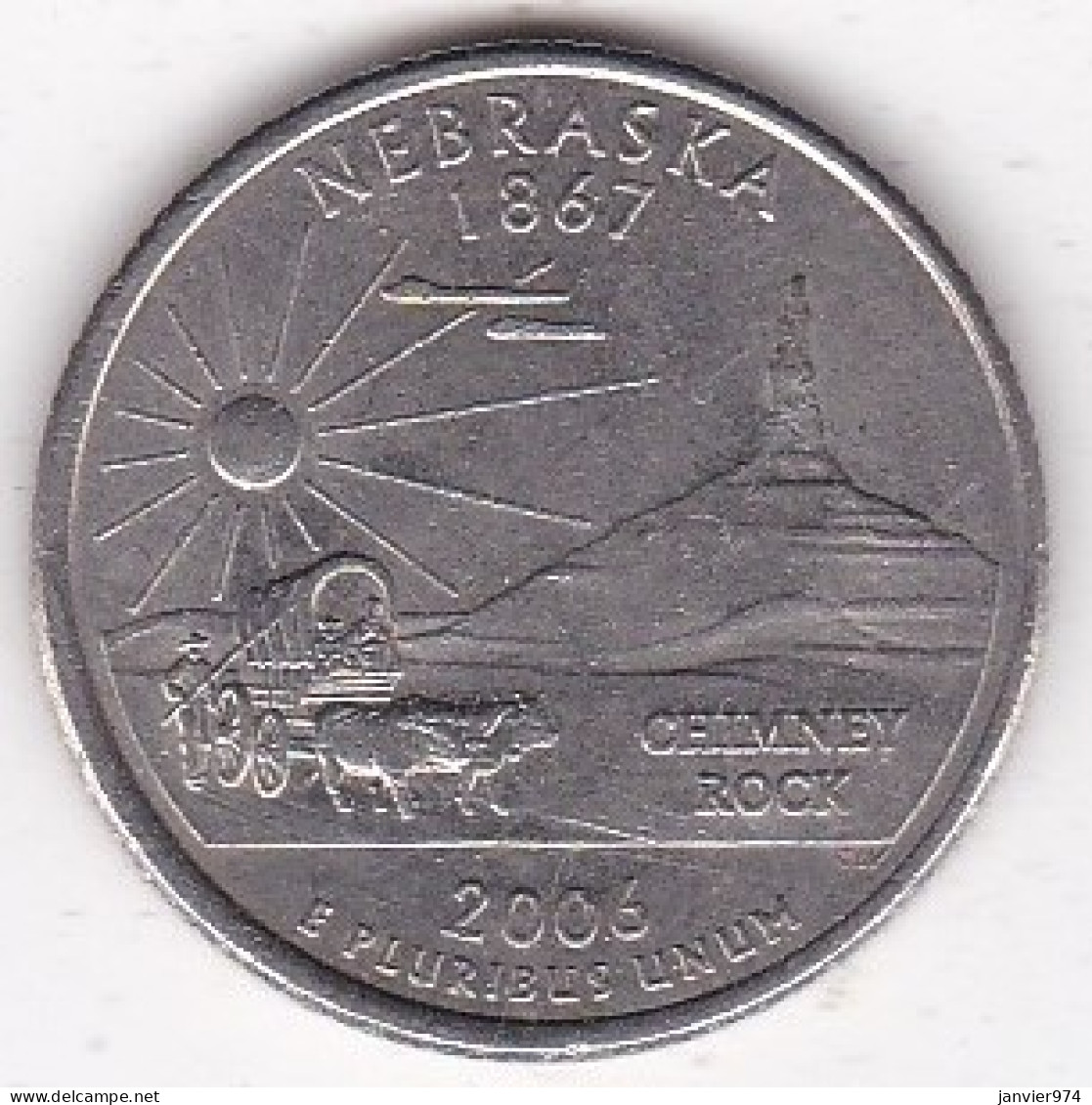 Nebraska  Quarter Dollar 2006 P, Georges Washington, Cupronickel KM# 383 - 1999-2009: State Quarters