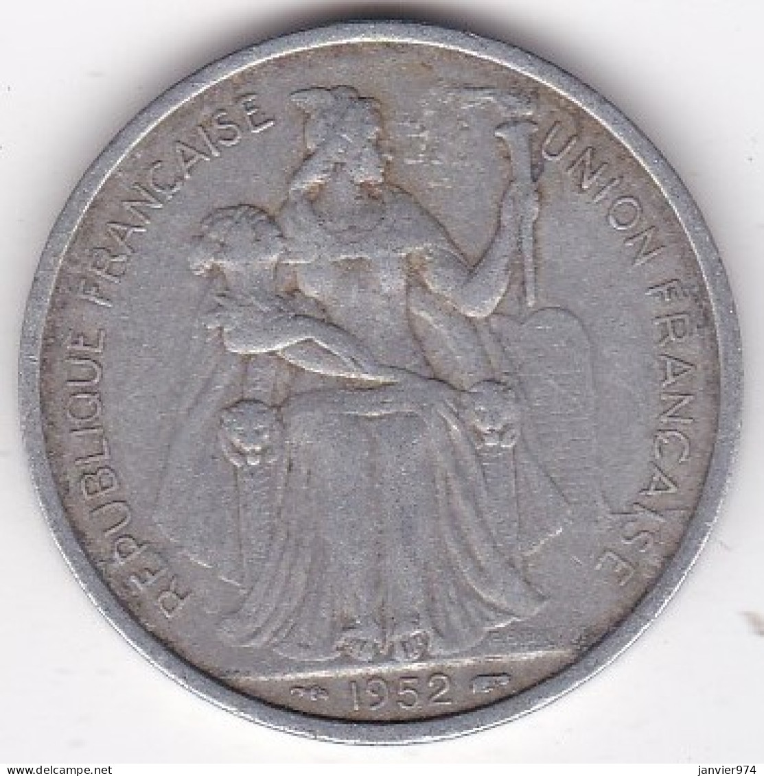 Nouvelle-Calédonie – Union Française. 5 Francs 1952. Aluminium - Neu-Kaledonien