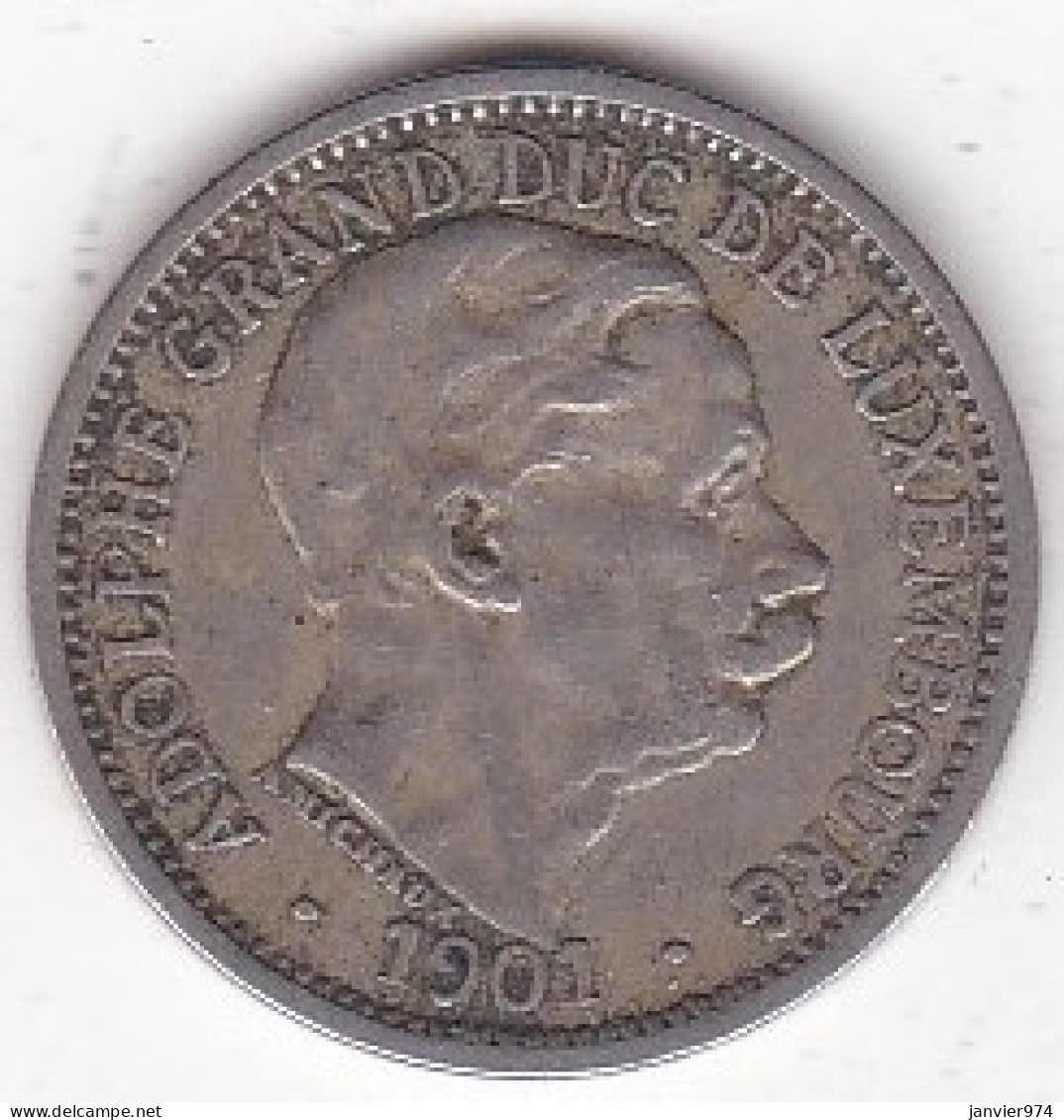 Luxembourg 10 Centimes 1901 , Adolphe , En Cupro Nickel, KM# 25 - Luxemburgo