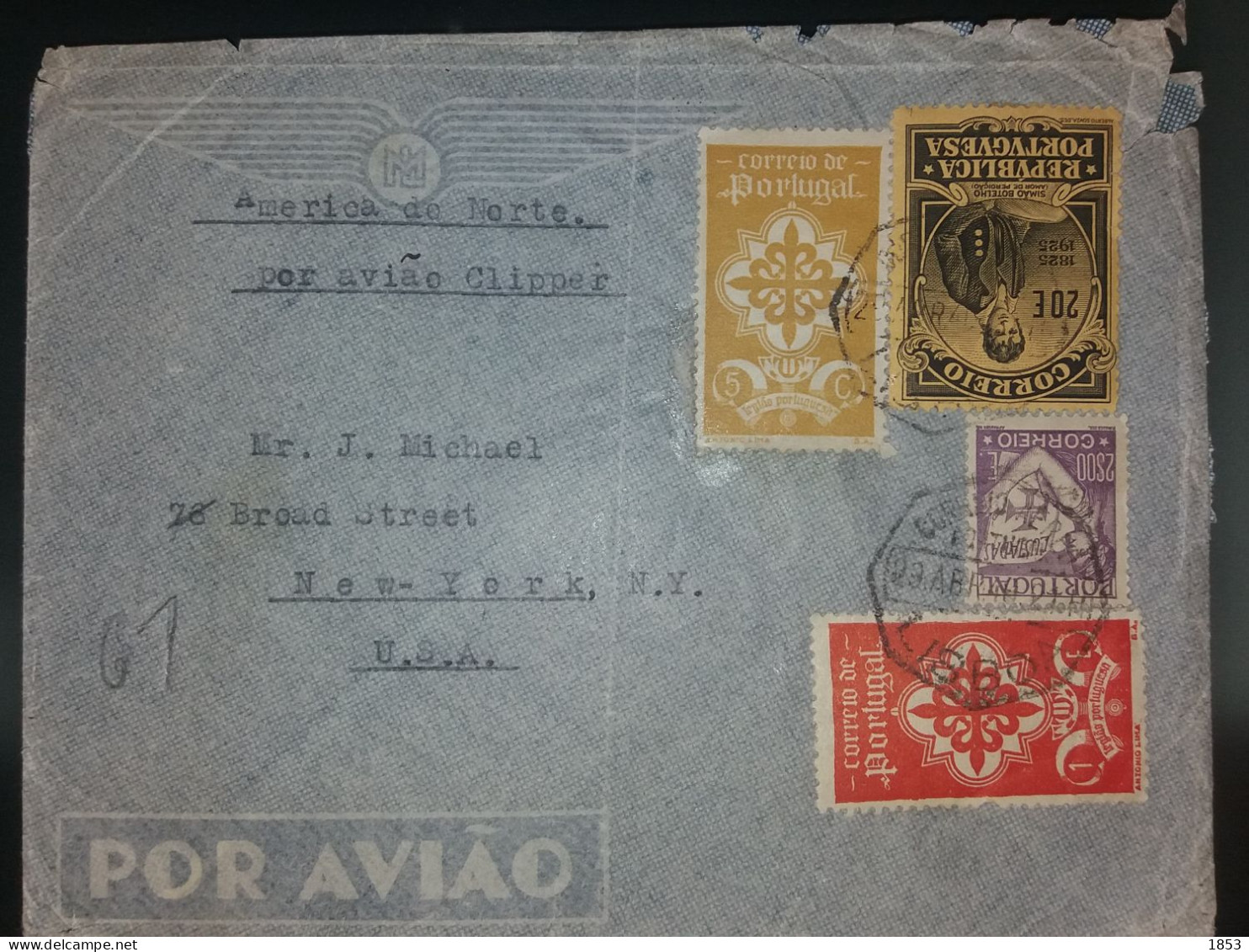 CORREIO AÉREO - RECURSO POSTAL - LEGIÂO PORTUGUESA - Storia Postale