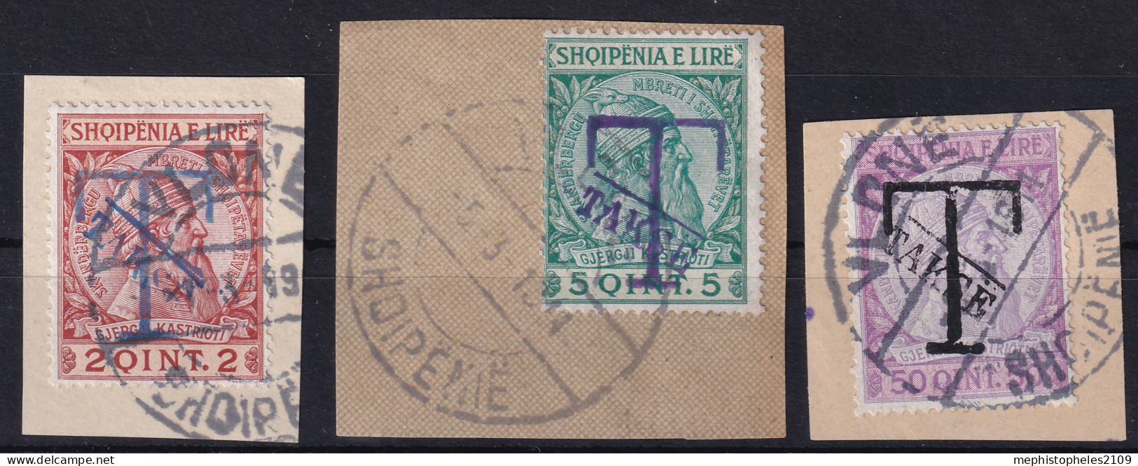 ALBANIA 1914 - Canceled - Sc# J1, J2, J5 - Postage Due - Albania