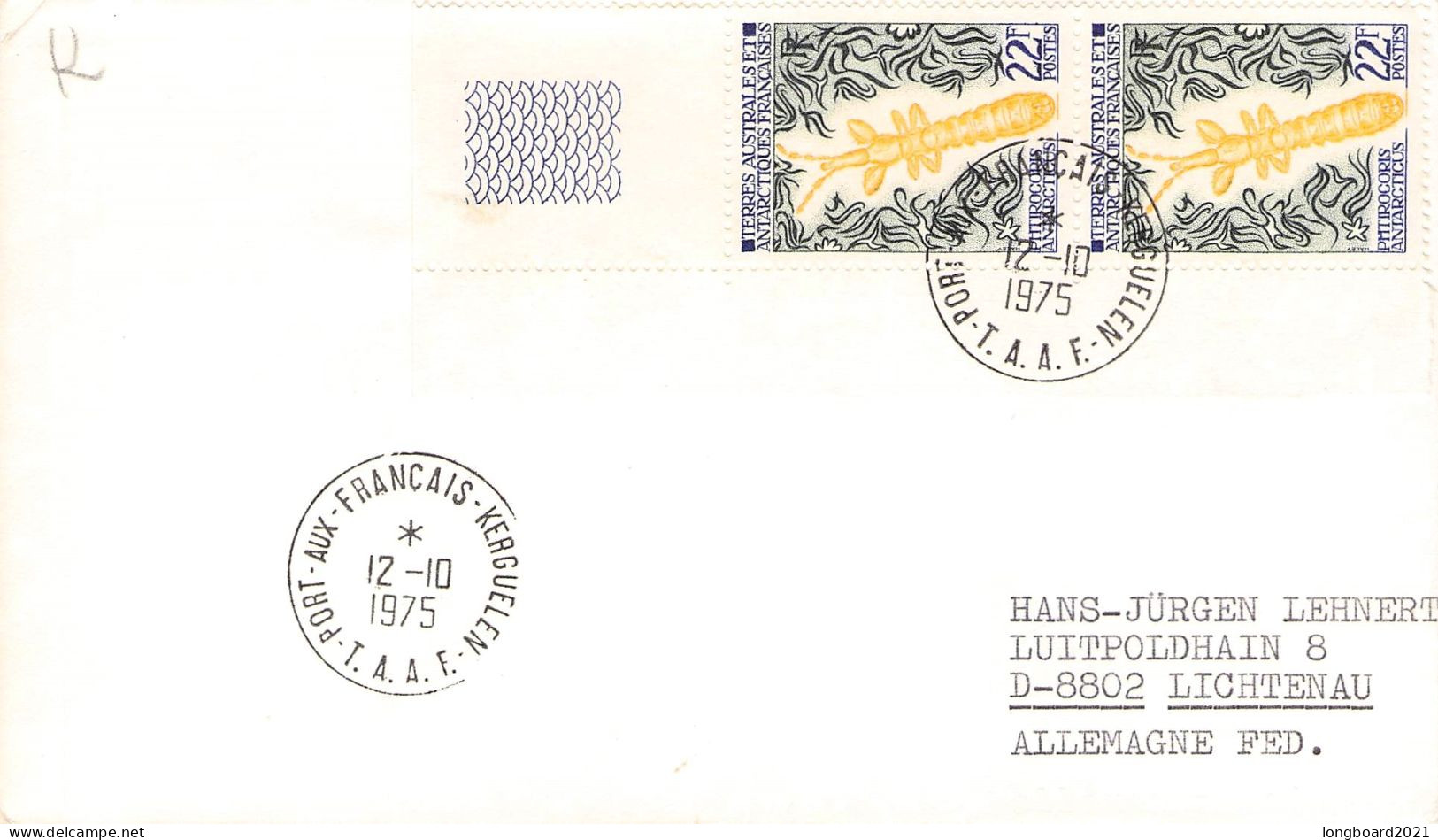 TAAF - LETTER 1975 PORT-AUX-FRANCAIS - DE Mi 79 / *1159 - Covers & Documents