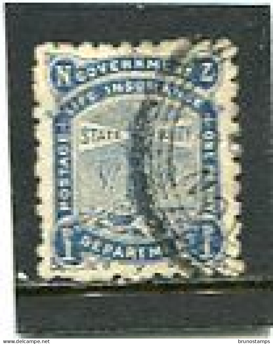 NEW ZEALAND - 1891  INSURANCE  LIGHTHOSE  1d  BLUE  VR PERF 10   FINE USED - Variedades Y Curiosidades