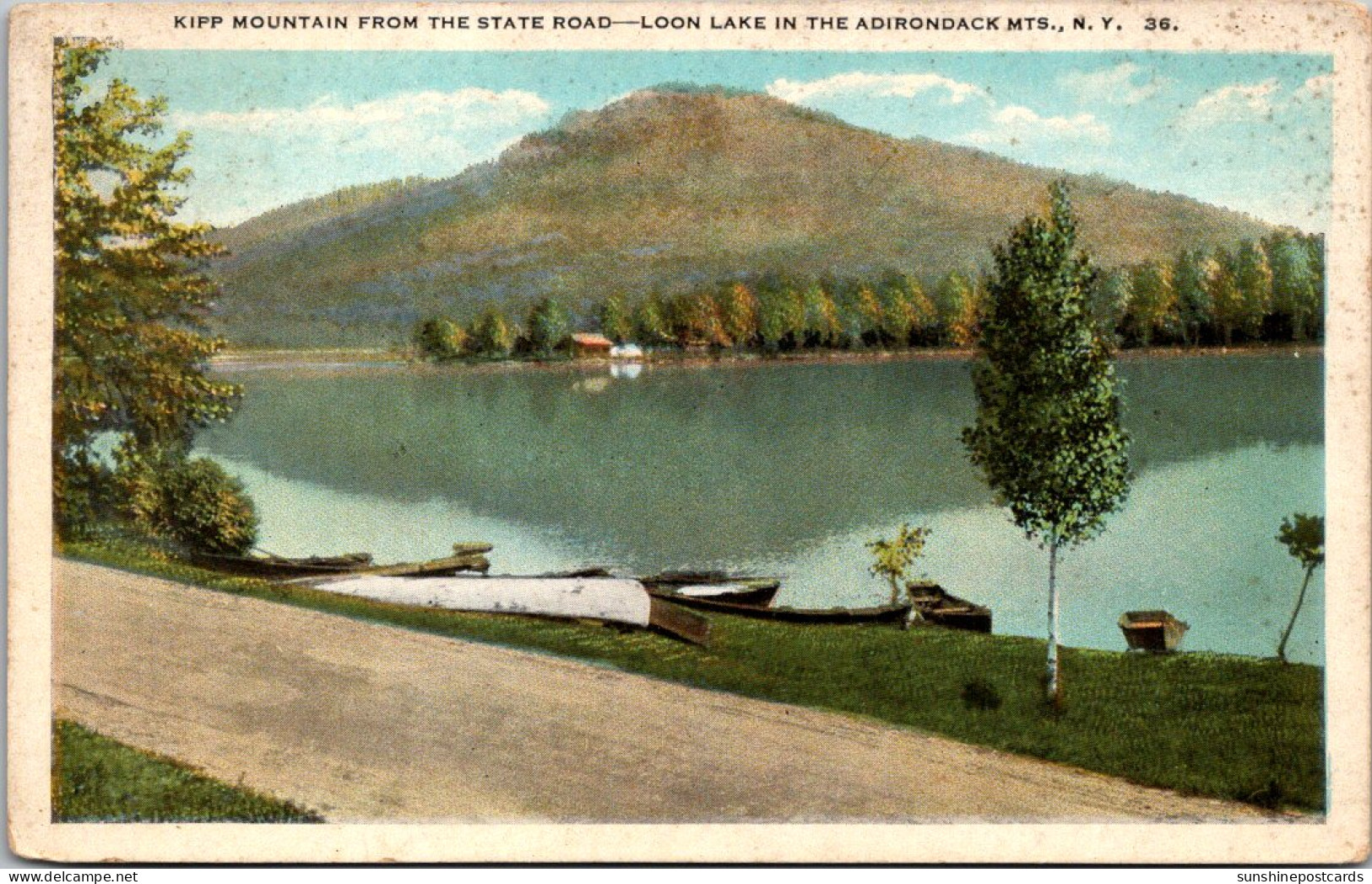 New York Adirondacks Loon Lake And Kipp Mountains From The State Road 1928 Curteich - Adirondack