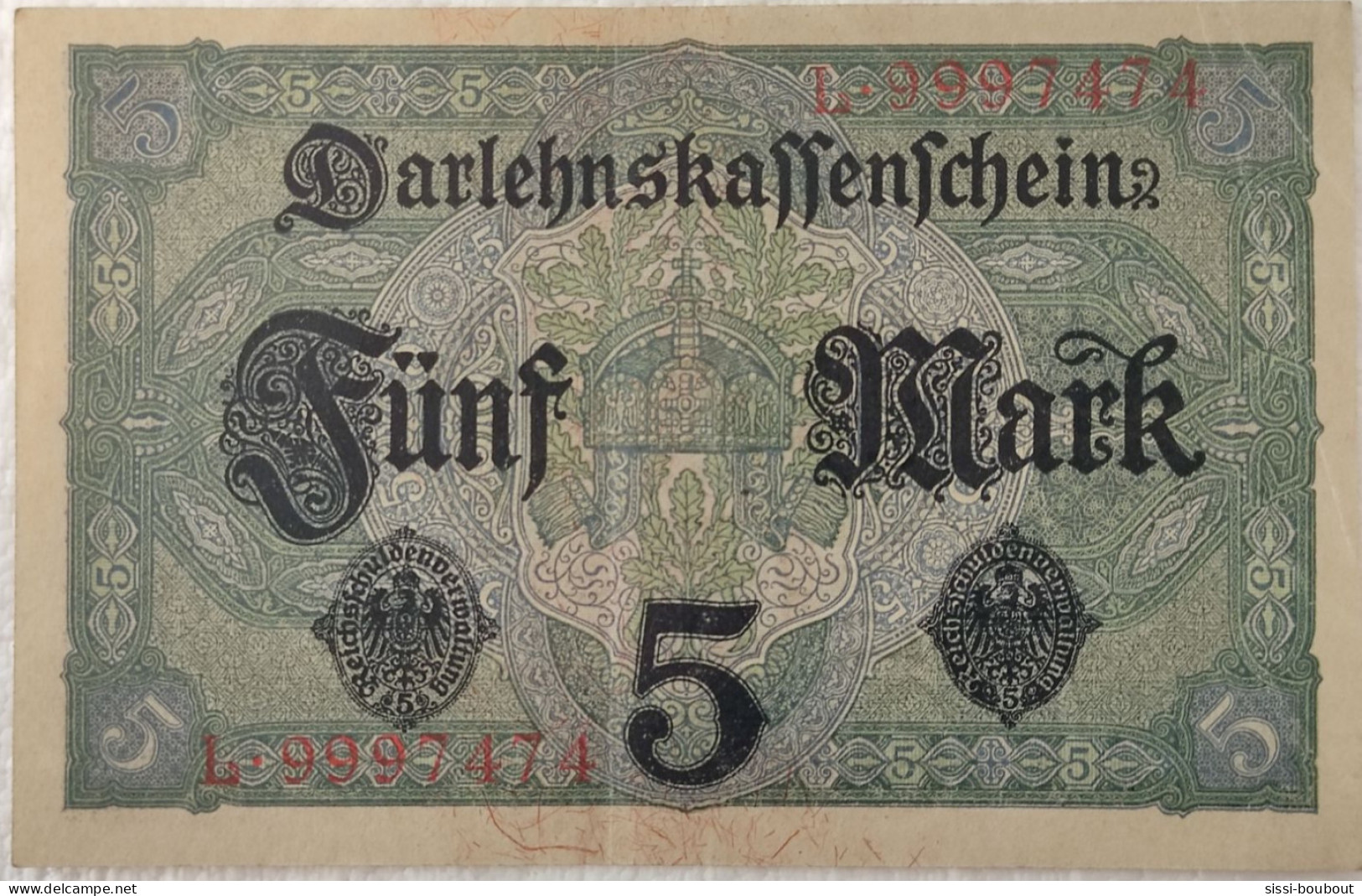 Billet De Banque ALLEMAGNE - 1917 : Empire Allemand - Darlehenskassenschein - 5 Mark - 5 Mark