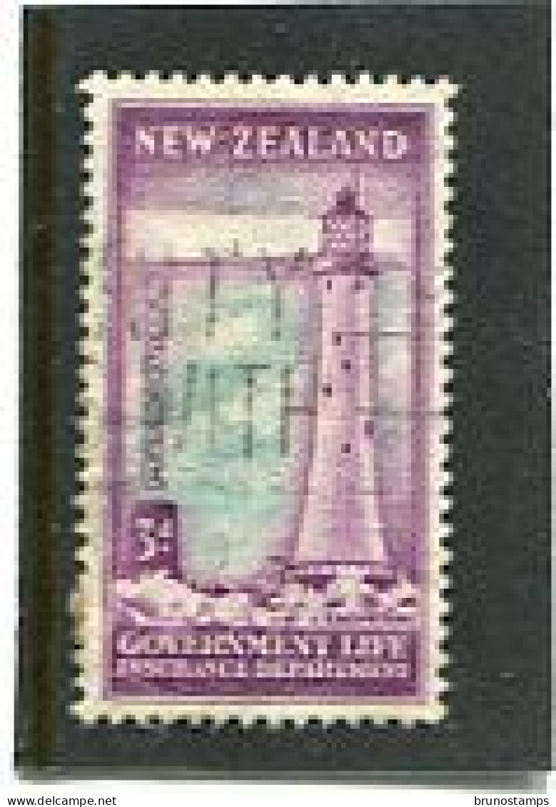 NEW ZEALAND - 1947  INSURANCE  LIGHTHOSES  3d  FINE USED - Errors, Freaks & Oddities (EFO)