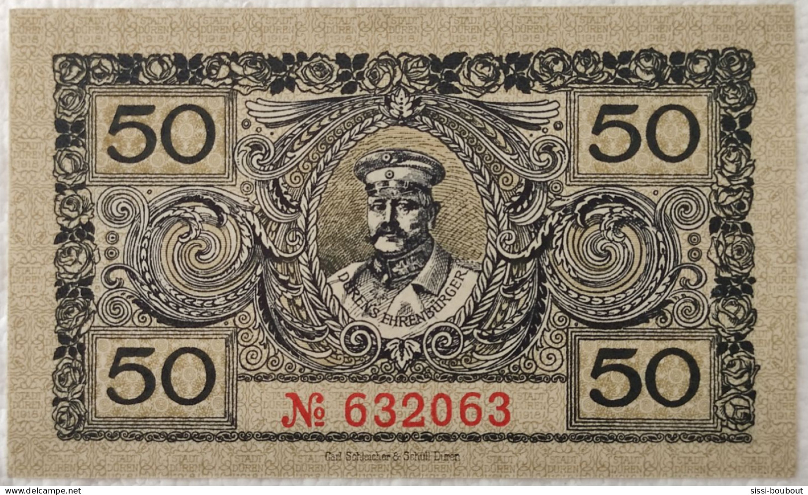 Billet Monnaie De Nécéssitée- Allemagne / Stadt Duren / 1918 / 50 Pfennig / Neuf - Monedas/ De Necesidad