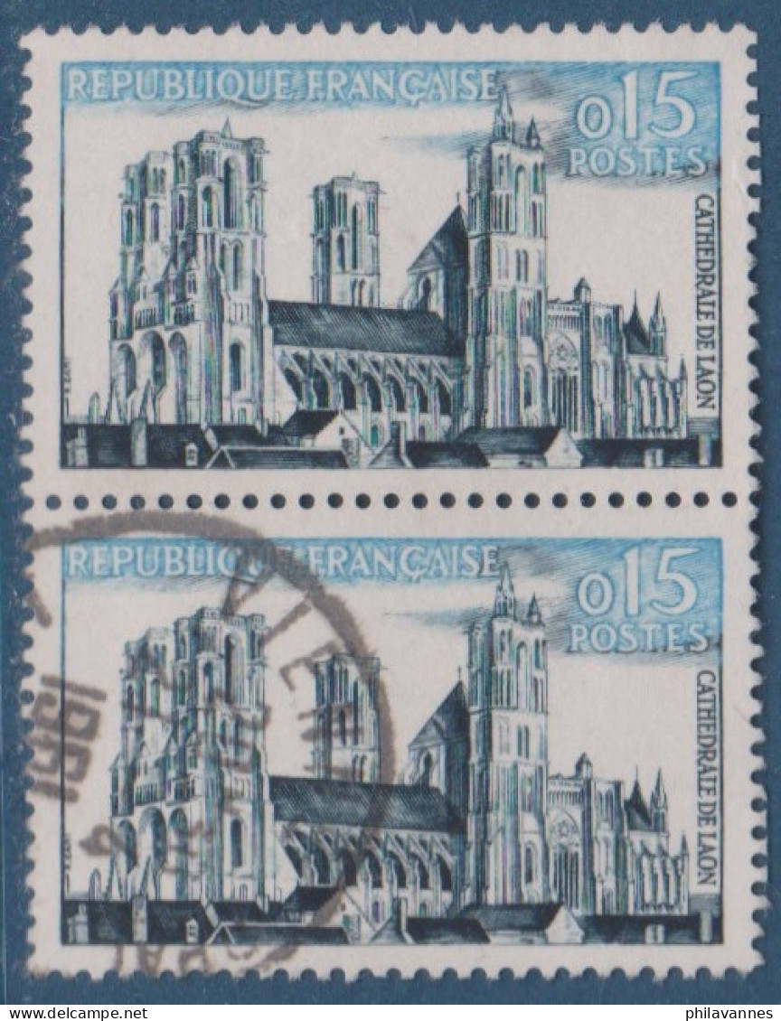 Cathédrale De Laon,  N° 1235, Petite Variété, Nuages Noirs ( V2307B/7.5) - Used Stamps