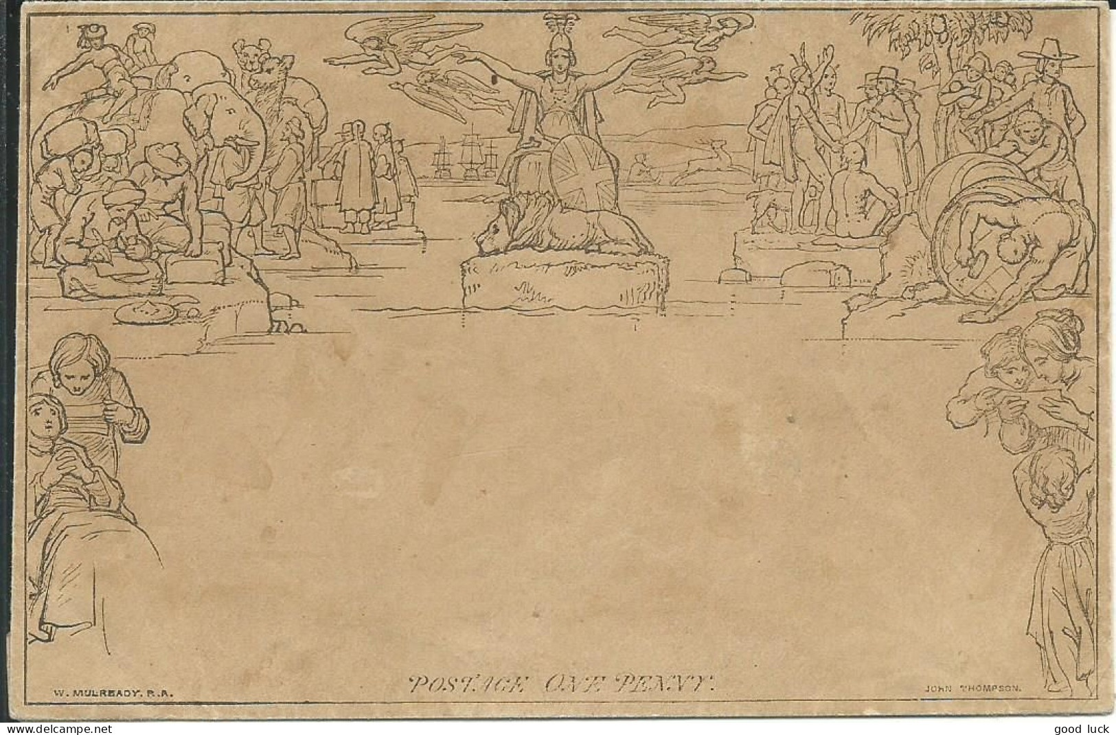 GRANDE BRETAGNE MULREADY HISTOIRE POSTALE RAREMENT PROPOSEE DANS CET ETAT 1er TELEGRAMME VICTORIA LETTRE COVER - 1840 Enveloppes Mulready