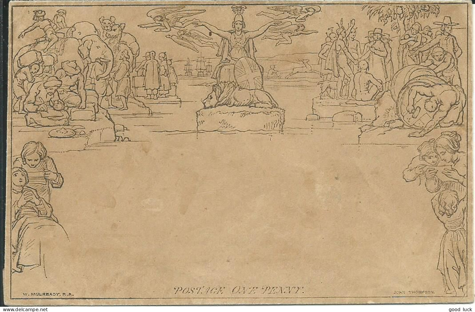 GRANDE BRETAGNE MULREADY HISTOIRE POSTALE RAREMENT PROPOSEE DANS CET ETAT 1er TELEGRAMME VICTORIA LETTRE COVER - 1840 Sobres & Cartas Mulready