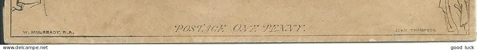 GRANDE BRETAGNE MULREADY HISTOIRE POSTALE RAREMENT PROPOSEE DANS CET ETAT 1er TELEGRAMME VICTORIA LETTRE COVER - 1840 Enveloppes Mulready