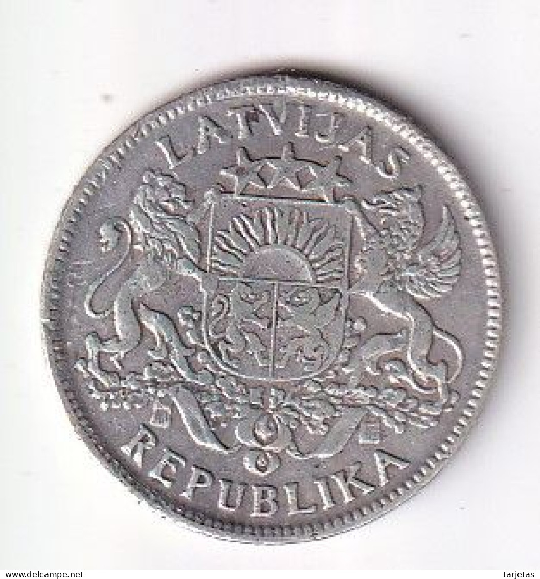 MONEDA DE PLATA DE LETONIA DE 1 LATS DEL AÑO 1924  (COIN) SILVER-ARGENT - Letland