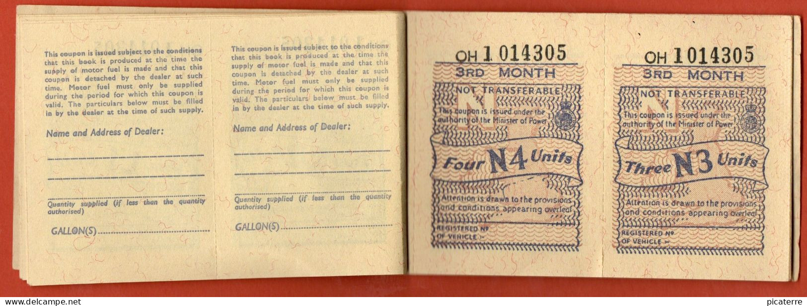 Channel Island COLLECTABLE-Ration Book(not Dated)-Alderney Car AY 479-24 Coupons(6 Months FUEL)-20hp & Over- Ile Aurigny - Alderney